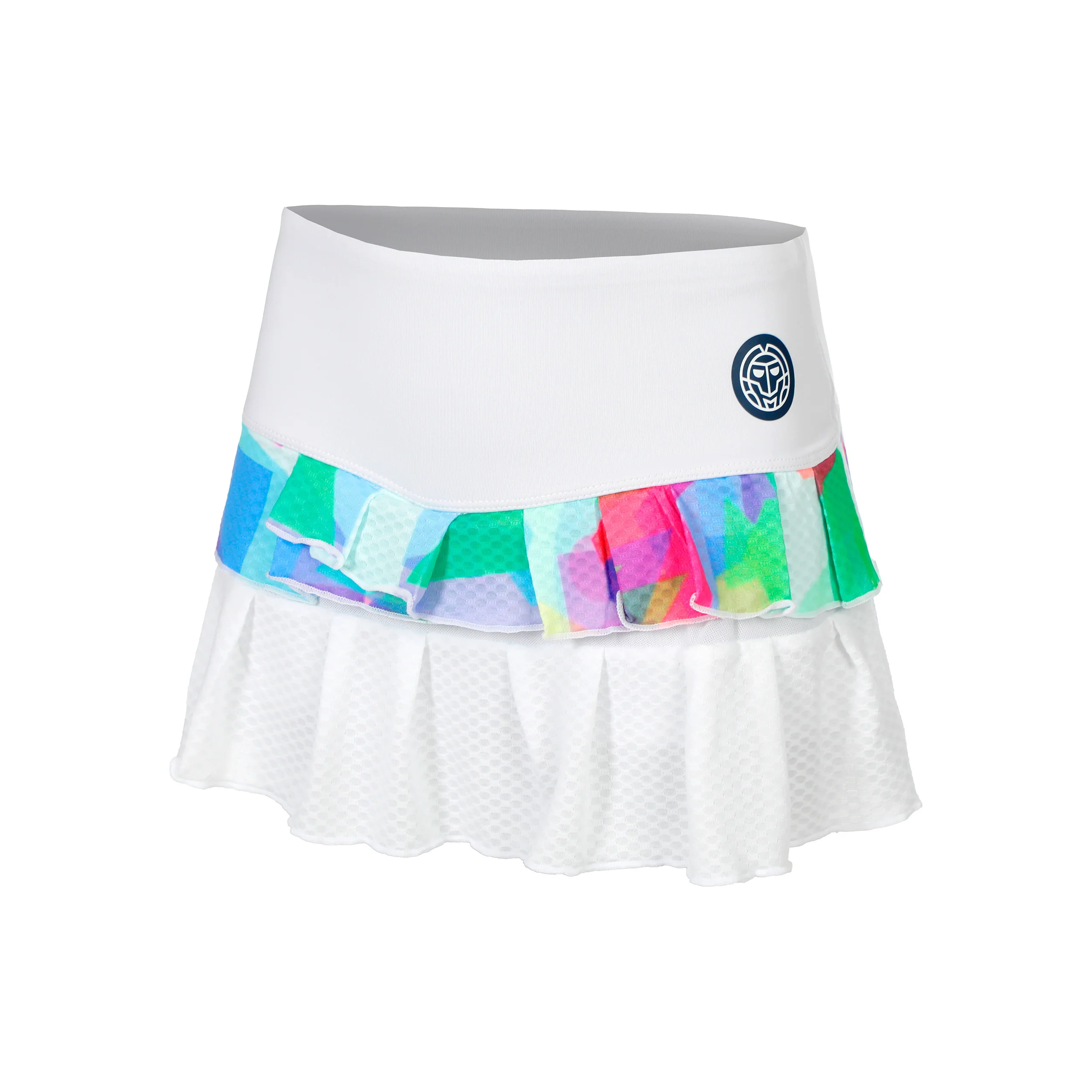 Kaleido Pleated Kjol Damer-Vit,Flerfärgad