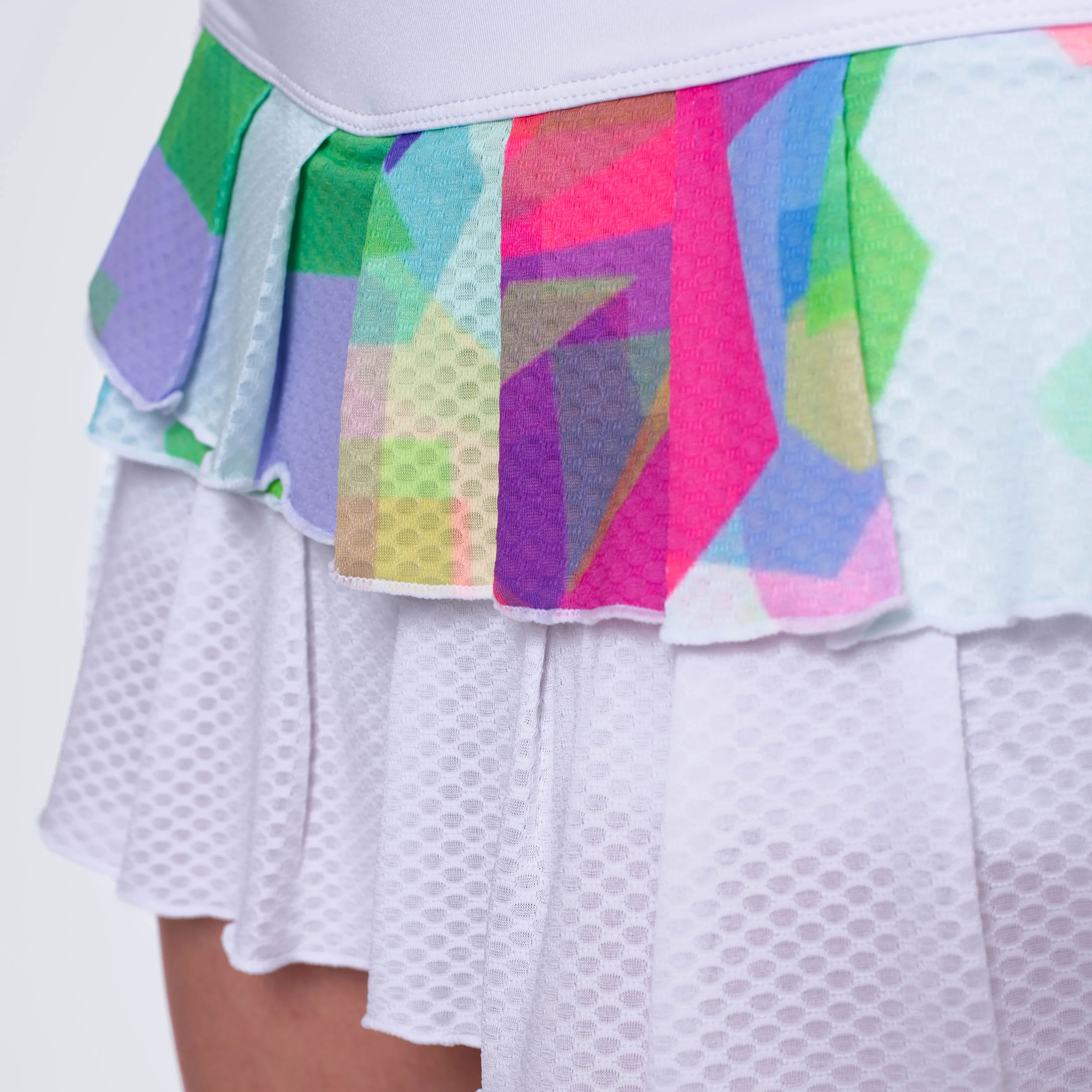 Kaleido Pleated Kjol Damer-Vit,Flerfärgad - Image 8