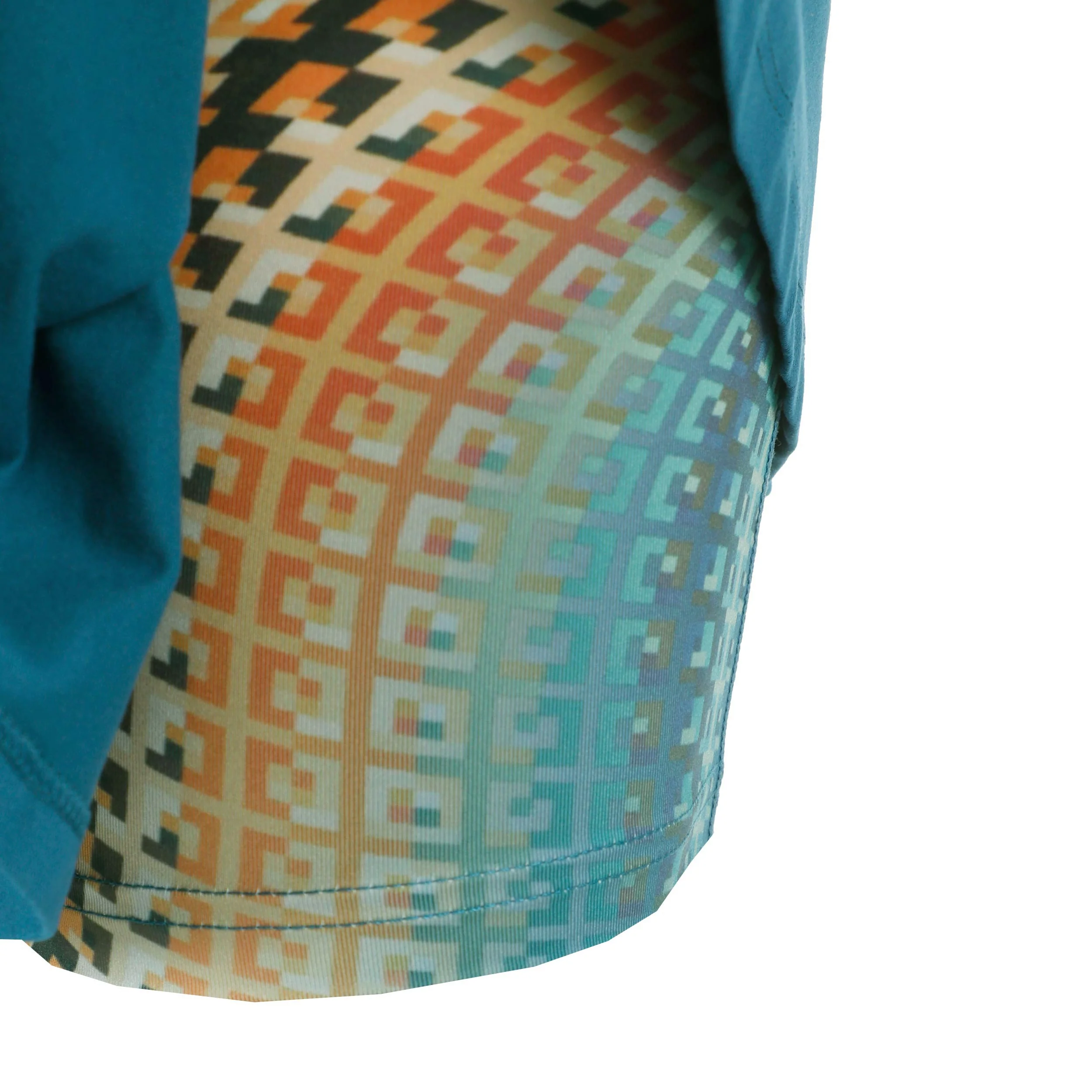 Komodo Printed Wavy Kjol Damer-Petrol - Image 4