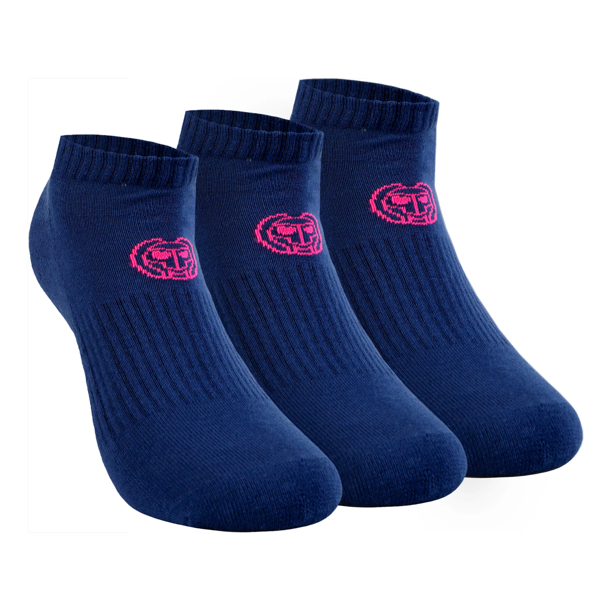 Leana No Show Tech Sportstrumpor 3-pack Damer-Mörkblå,Pink