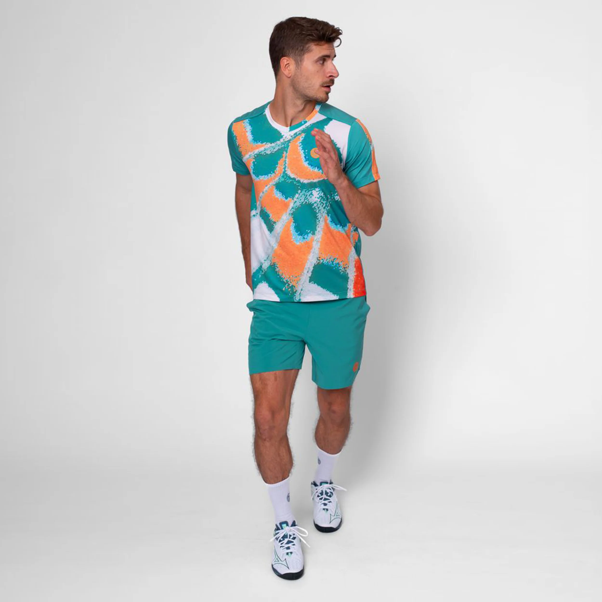Melbourne 2025 7inch Shorts Herrar-Petrol,Orange - Image 9