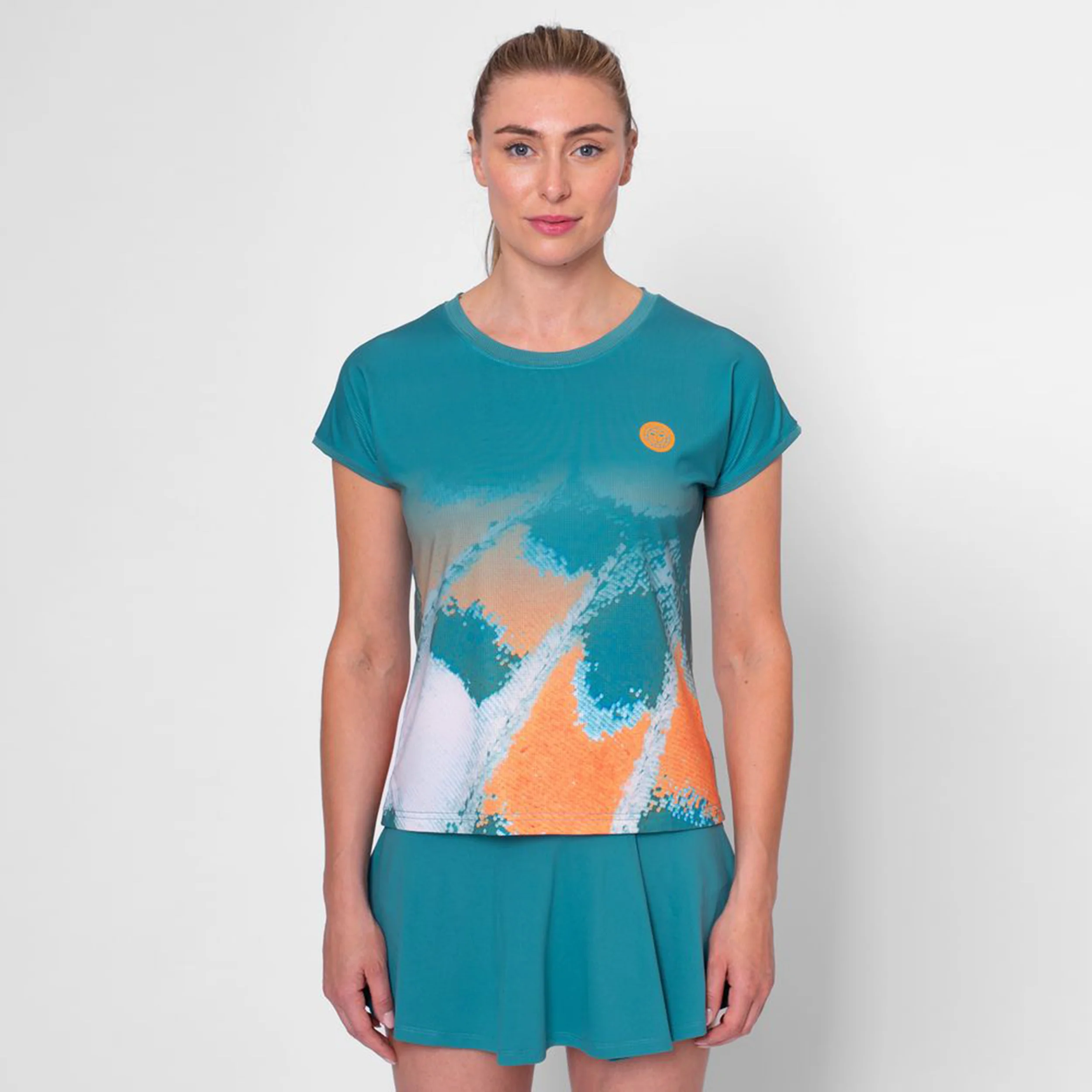 Melbourne 2025 T-shirt Damer-Petrol,Orange - Image 3