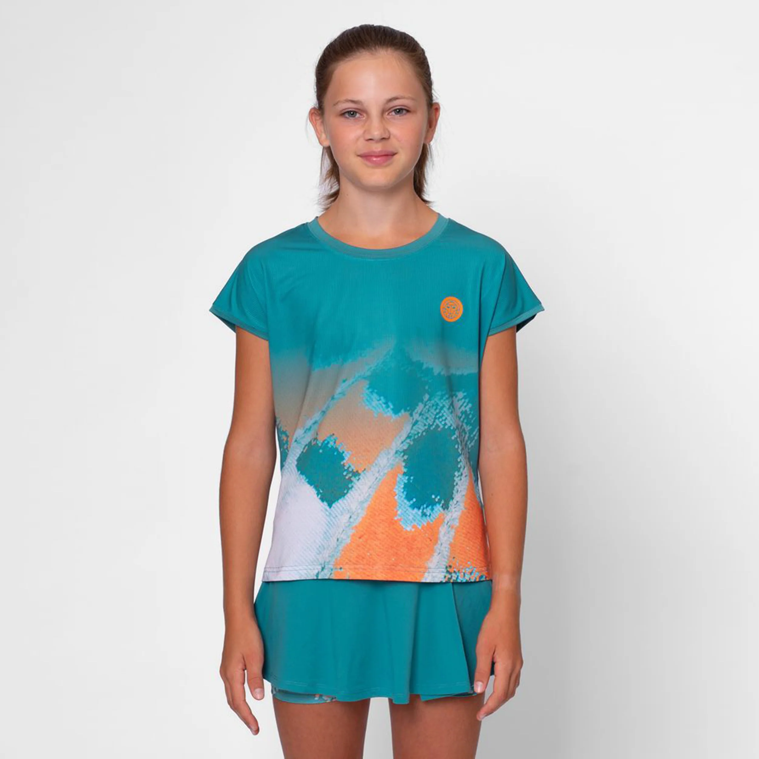 Melbourne 2025 T-shirt Flickor-Petrol,Orange - Image 3
