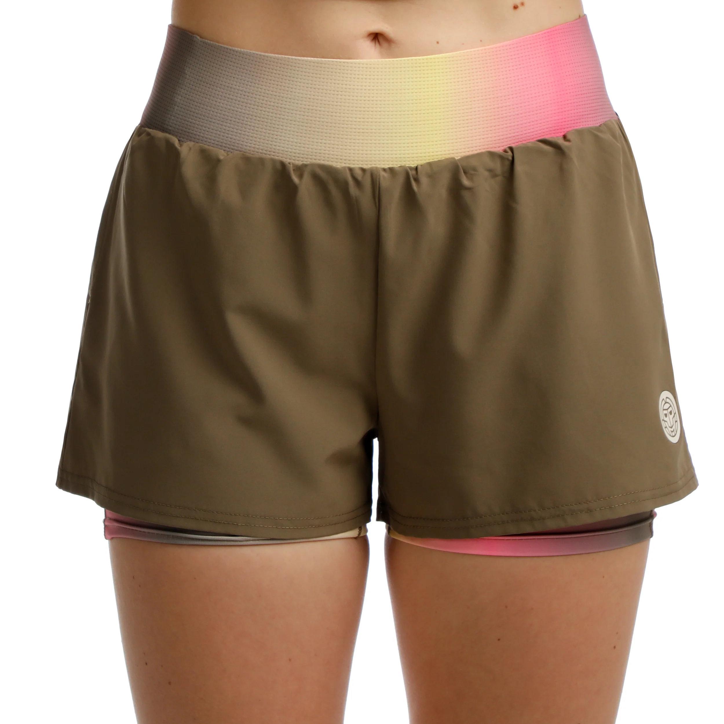 Spectrum 2In1 Printed Shorts Damer-Brun,Gul - Image 8