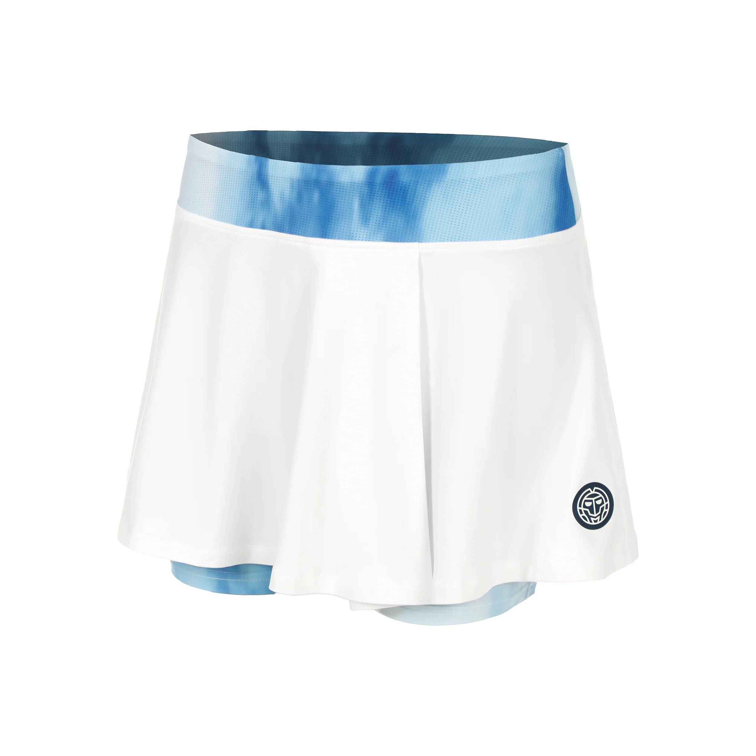 Watercolour Printed Wavy Kjol Damer-Vit,Blå