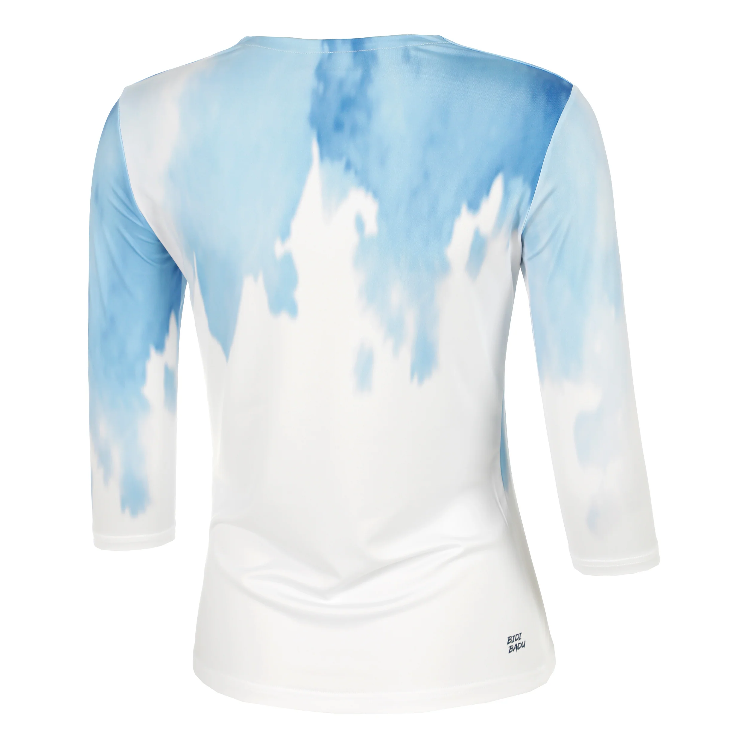 Watercolour V-Neck Långärmat Damer-Vit,Blå - Image 2