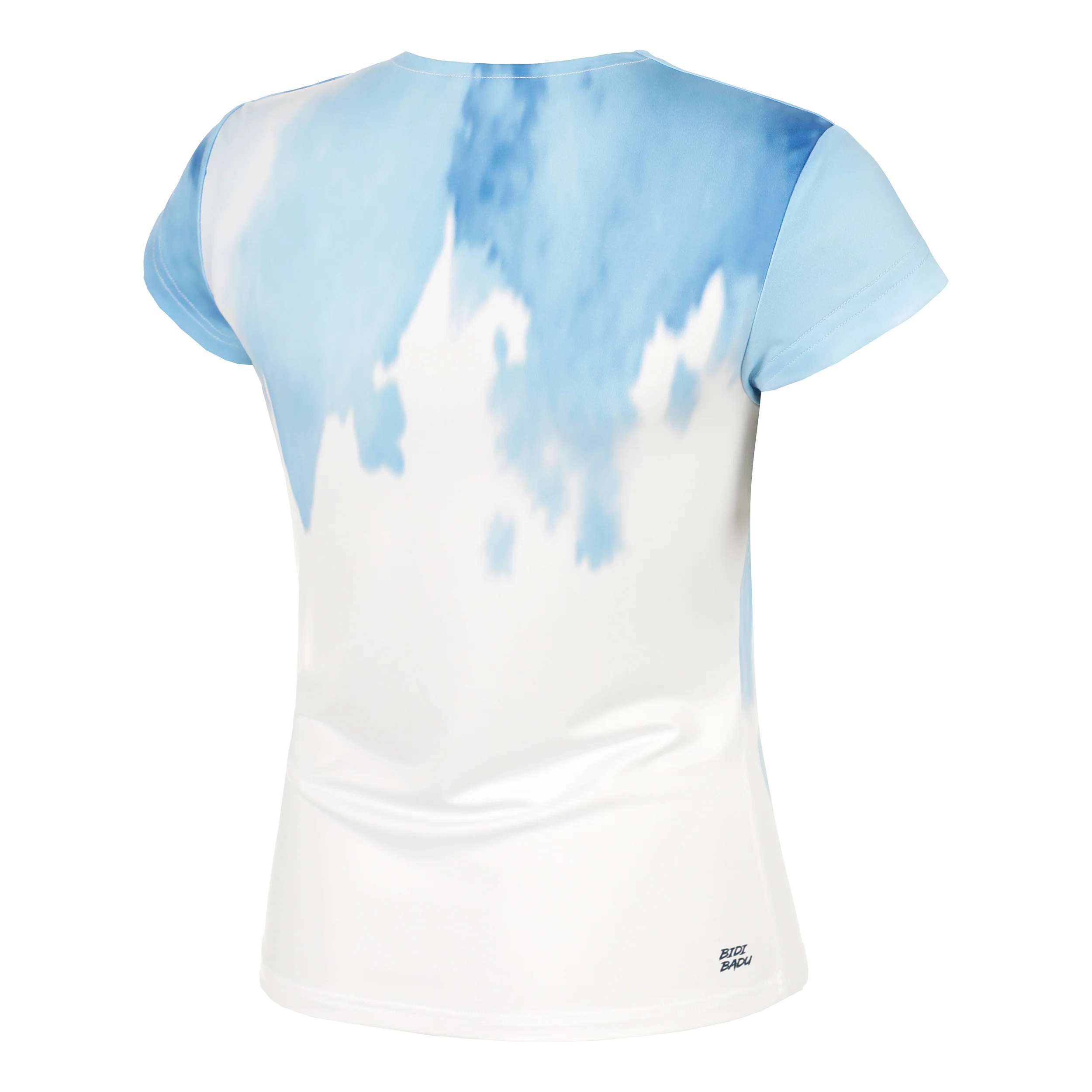 Watercolour V-Neck T-shirt Damer-Vit,Blå - Image 2