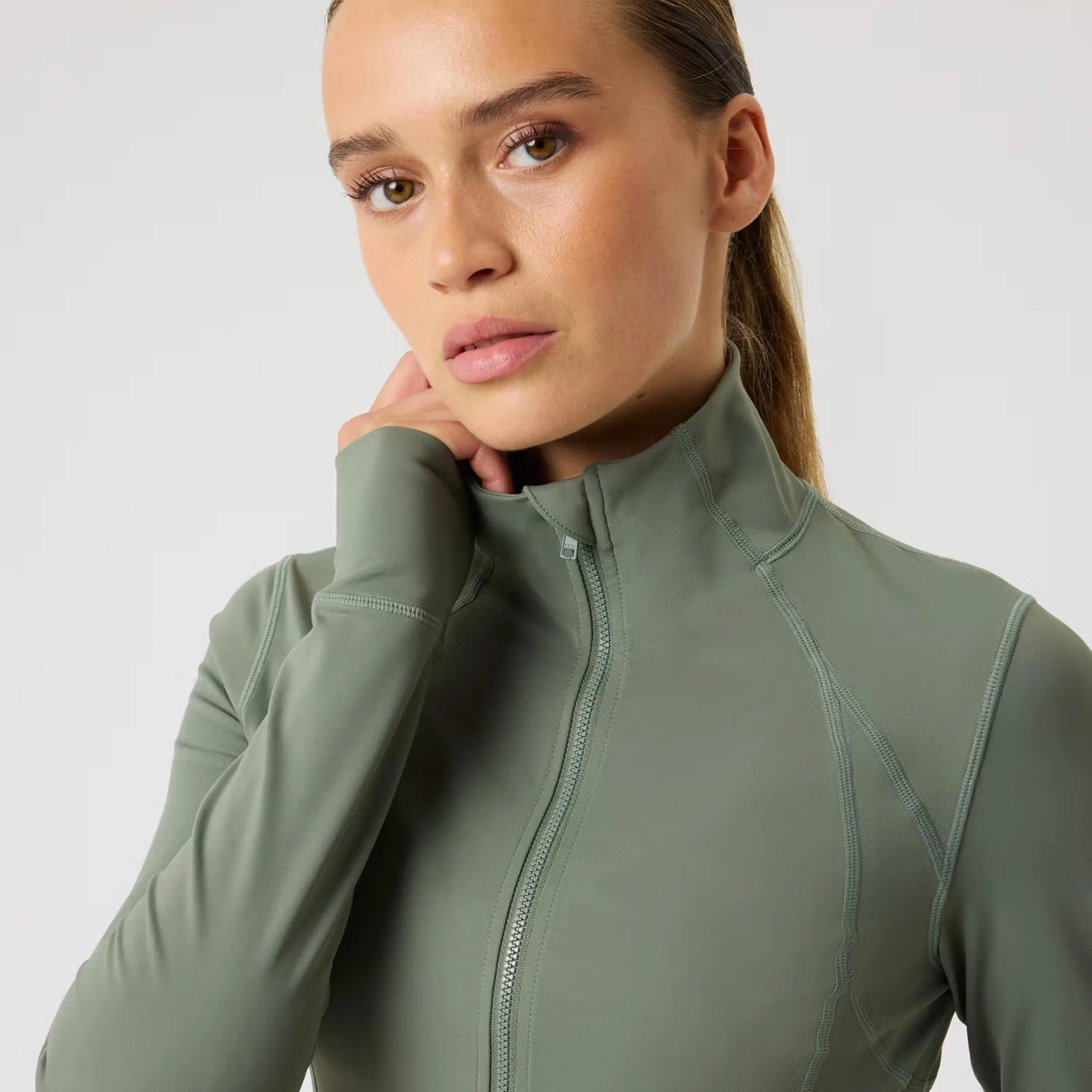 Borg Soft Zip Midlayer Långärmat Damer - visdom - Image 3