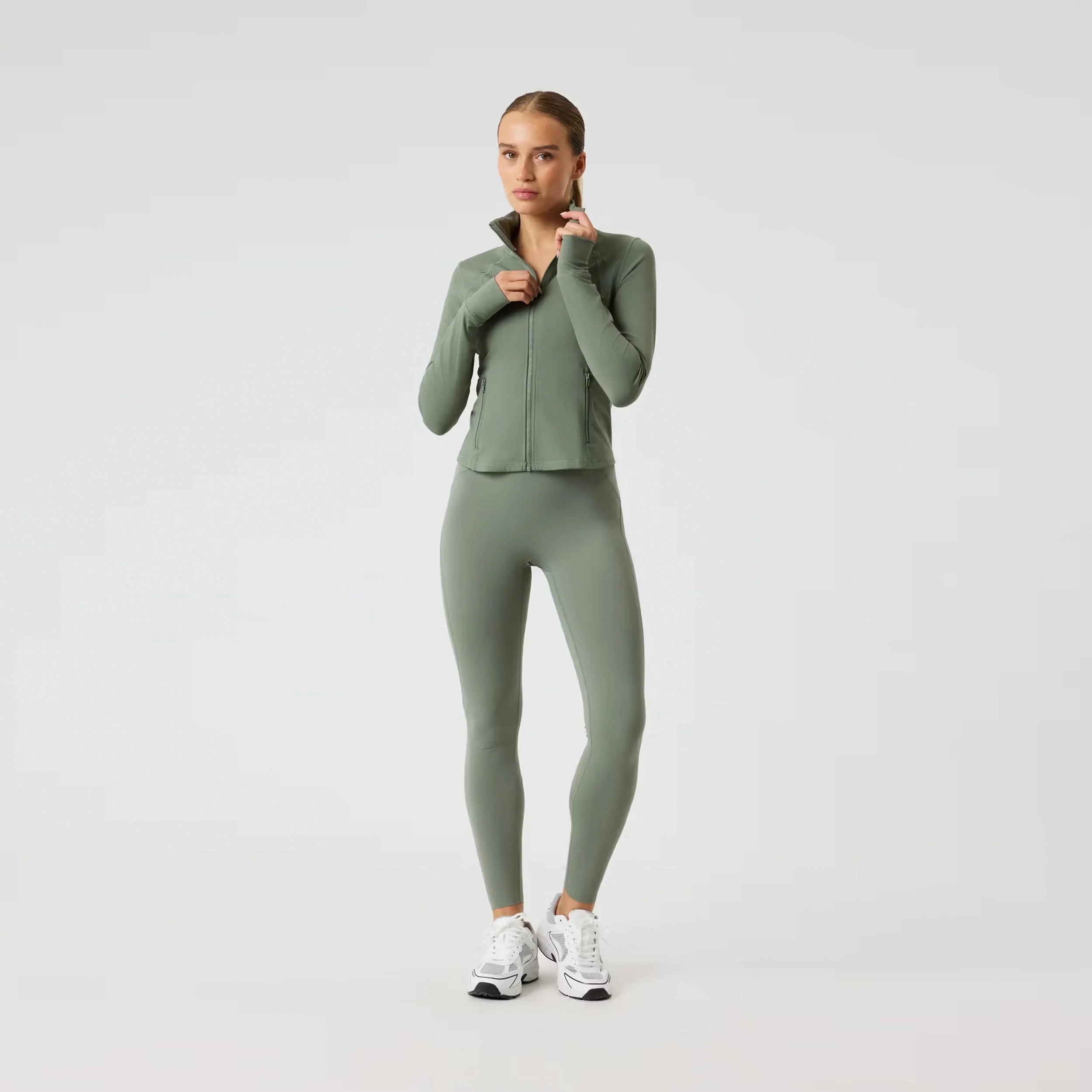 Borg Soft Zip Midlayer Långärmat Damer - visdom - Image 4
