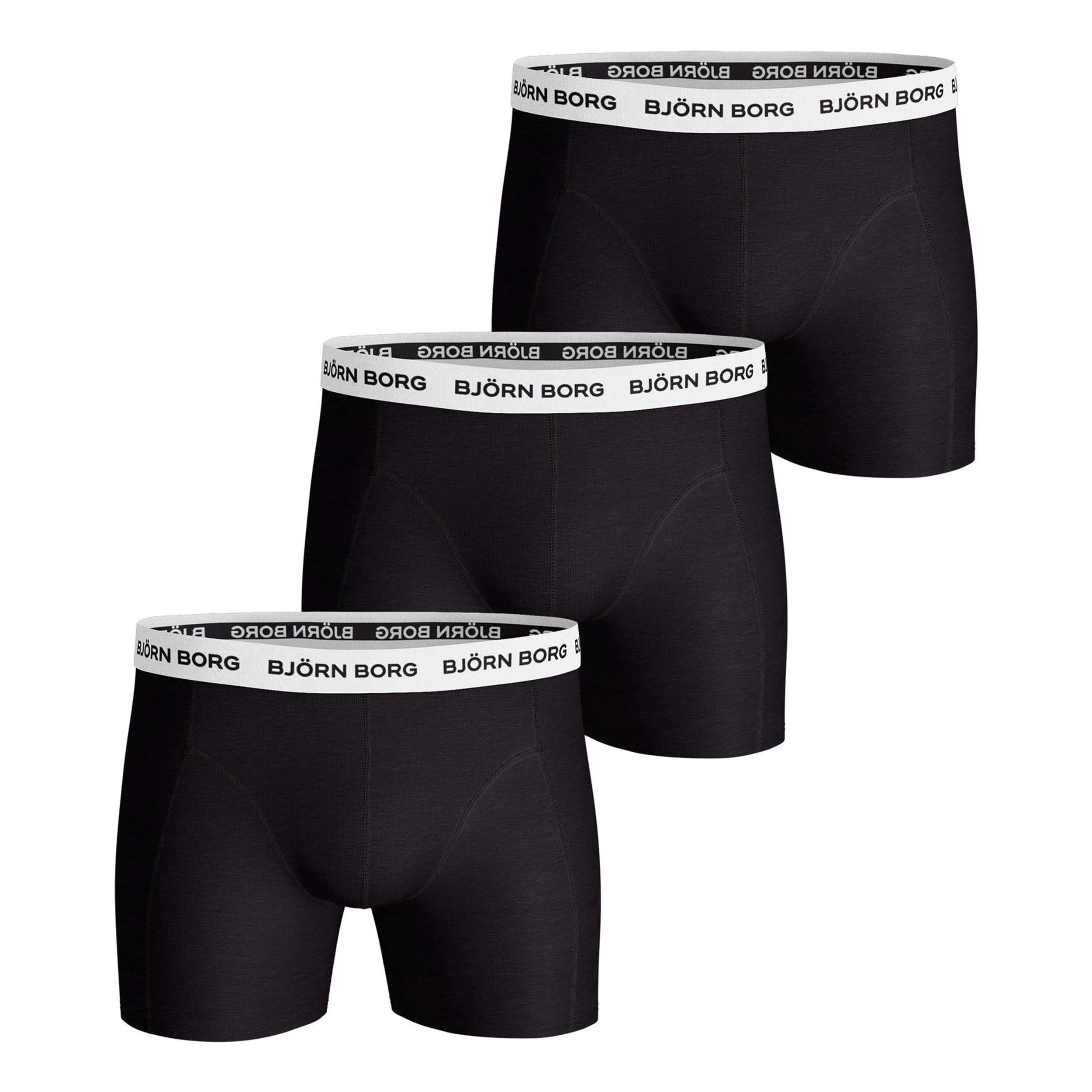 Cotton Stretch Boxershorts 3-pack Herrar - svart, vit