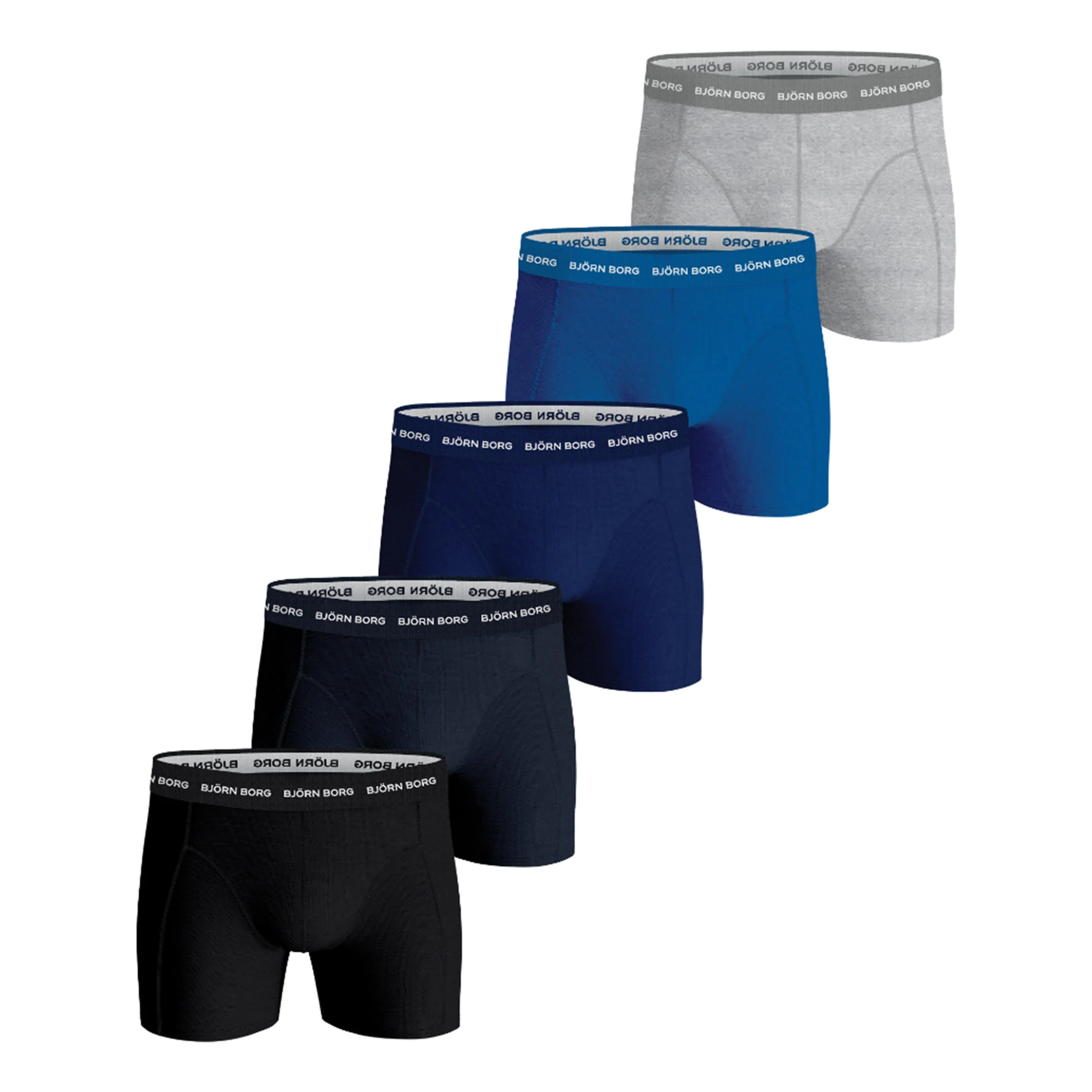 Cotton Stretch Boxershorts 5-pack Herrar - svart, blå