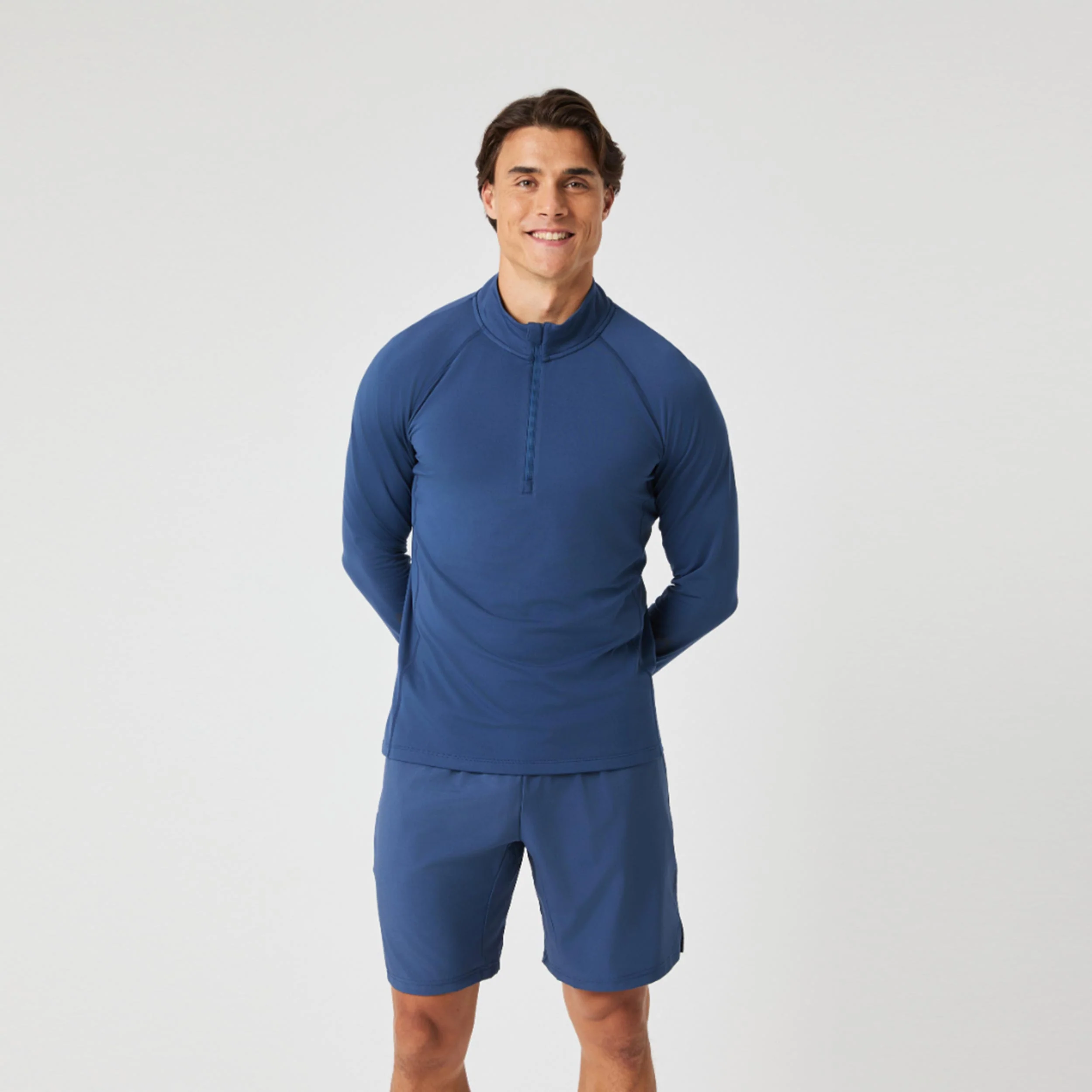 Midlayer Half Zip Långärmat Herrar - mörkblå
