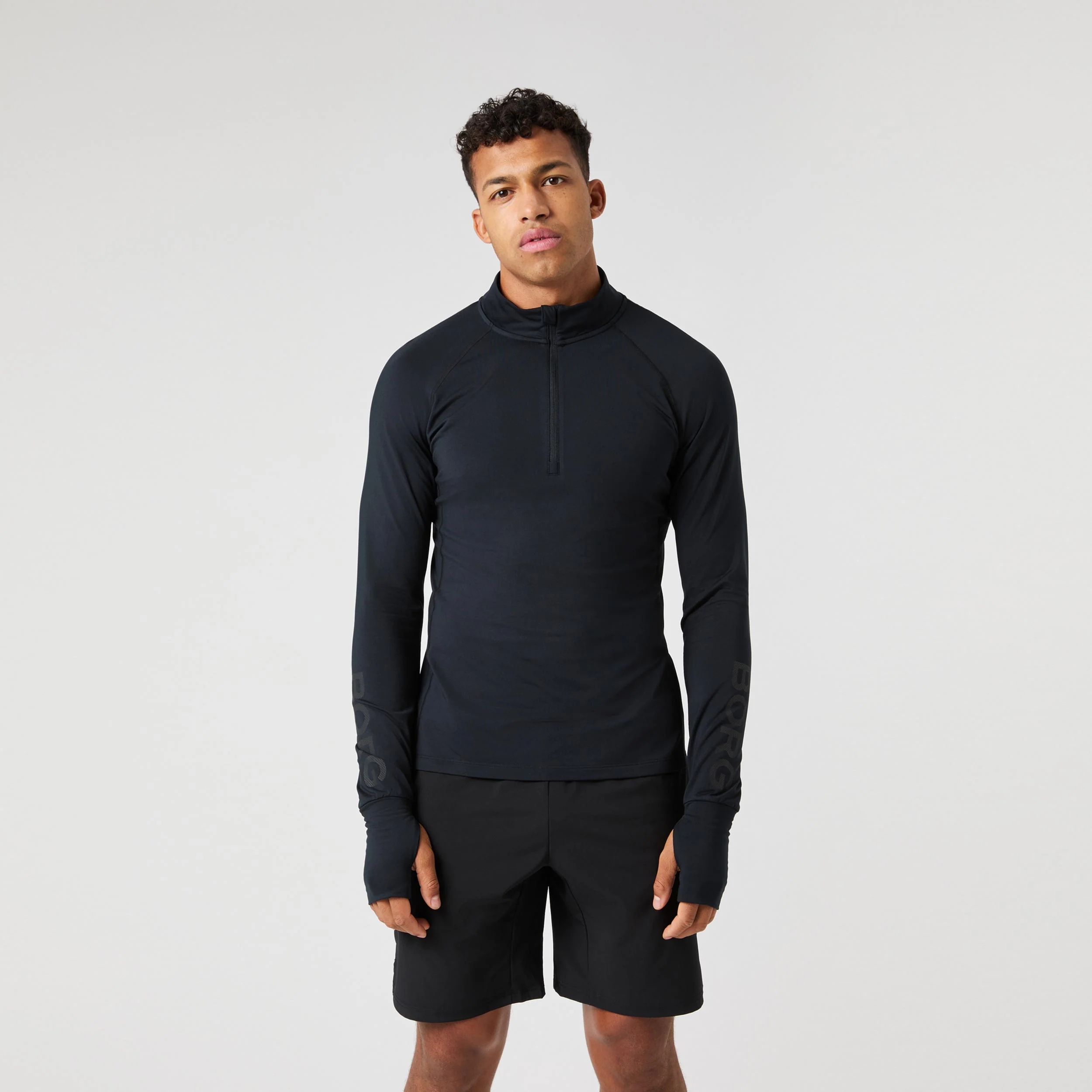 Midlayer Half Zip Långärmat Herrar - svart