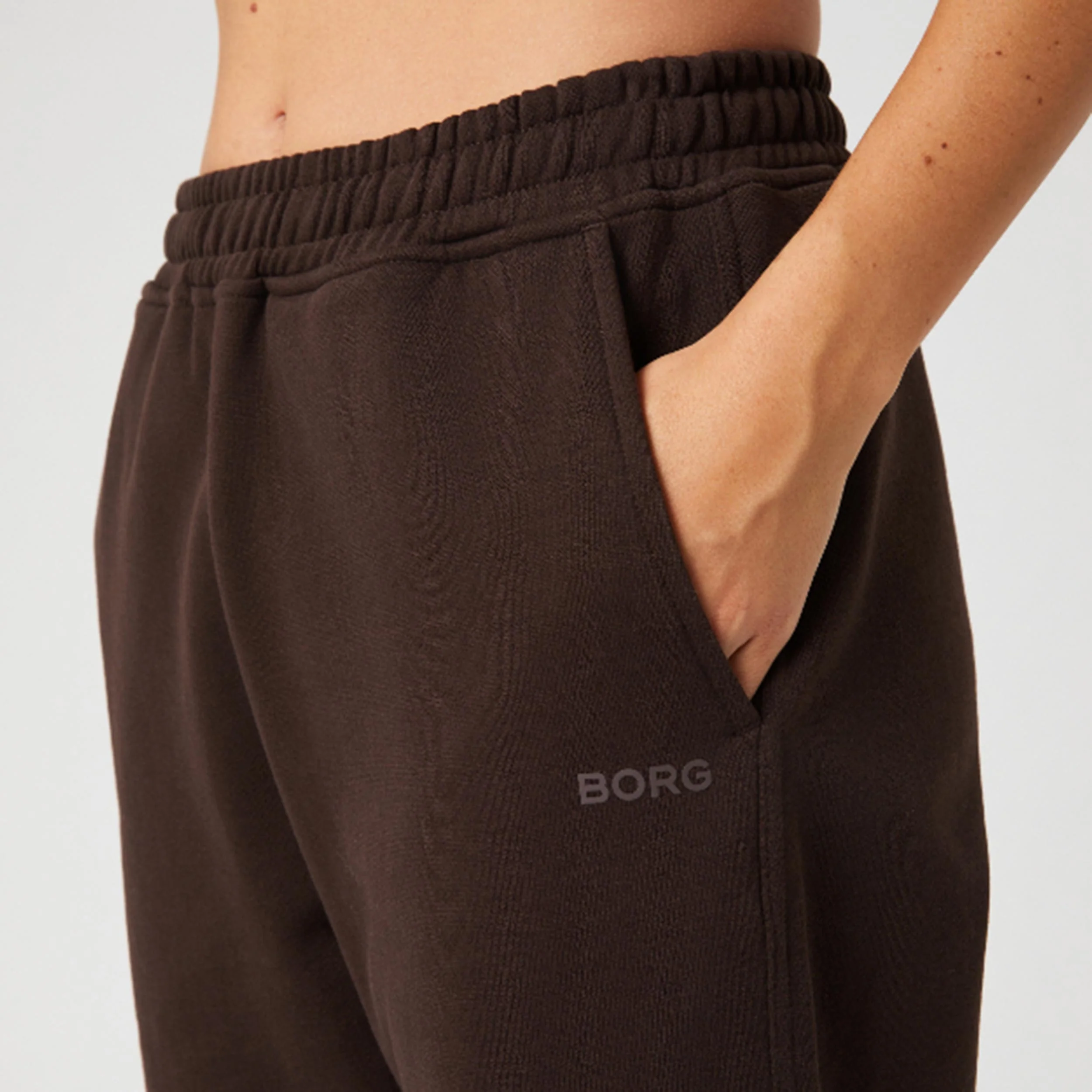 Studio Oversized Straight Träningsbyxa Damer-Brun - Image 3
