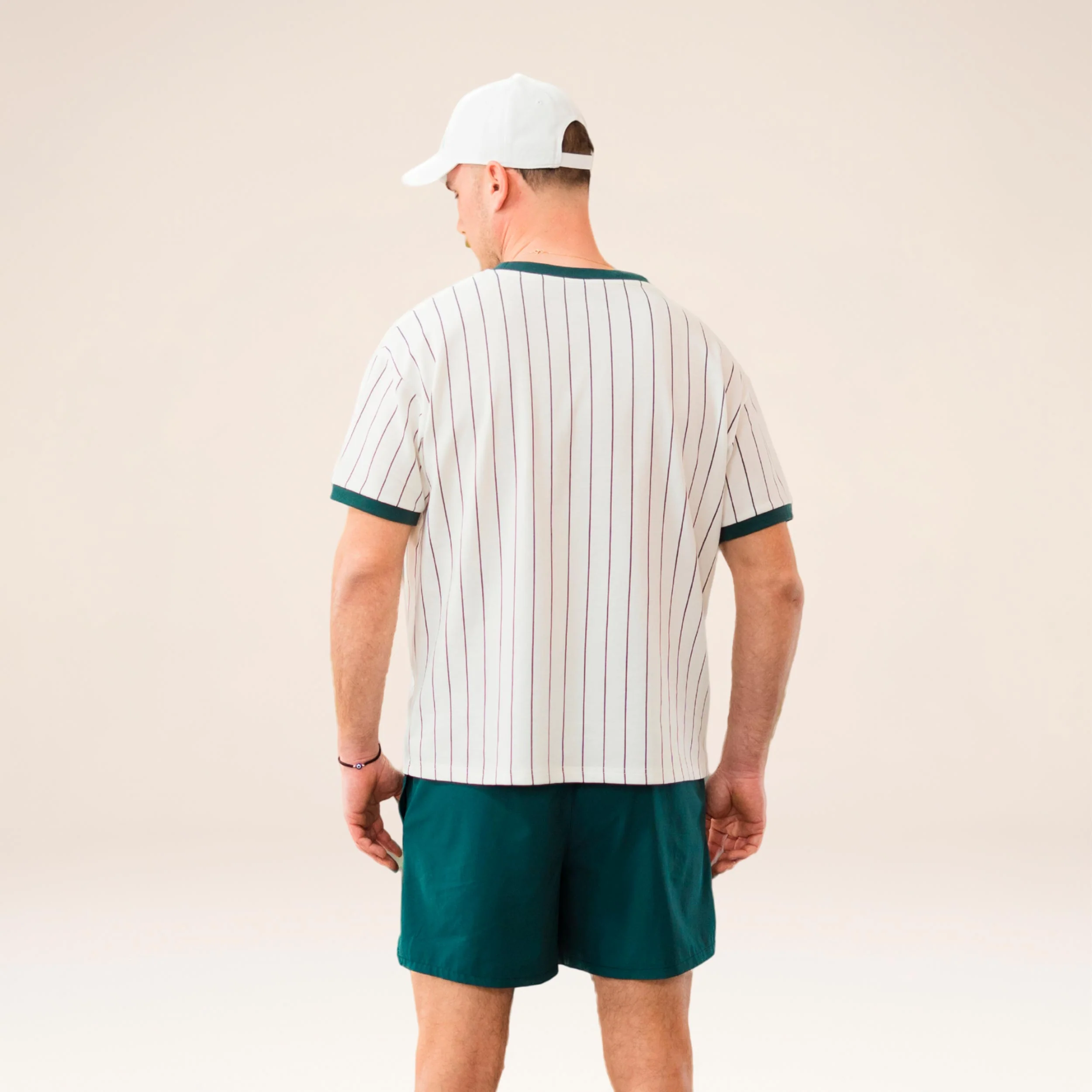 AD-IN Stripes 2.0 T-shirt Unisex - offwhite, mörkgrön - Image 3