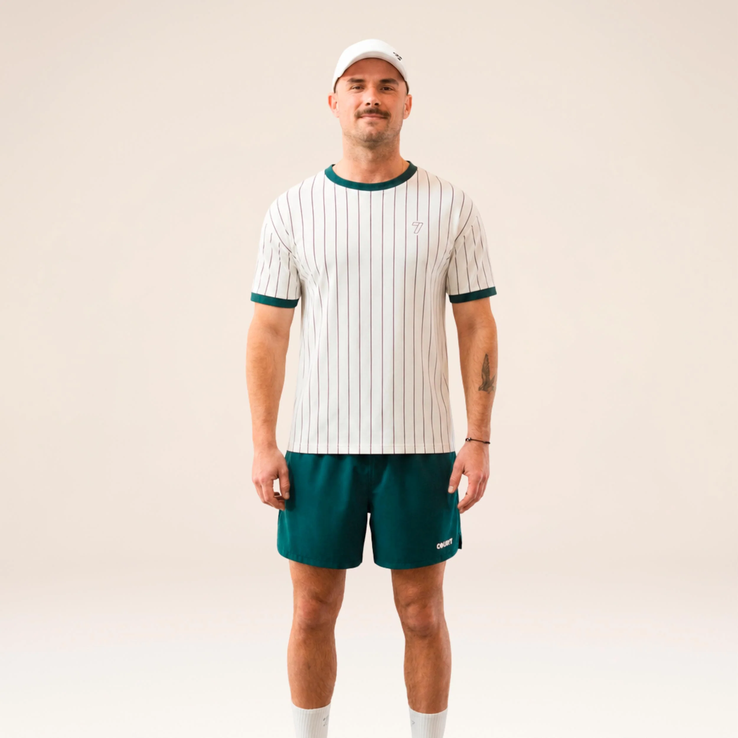 AD-IN Stripes 2.0 T-shirt Unisex - offwhite, mörkgrön - Image 4
