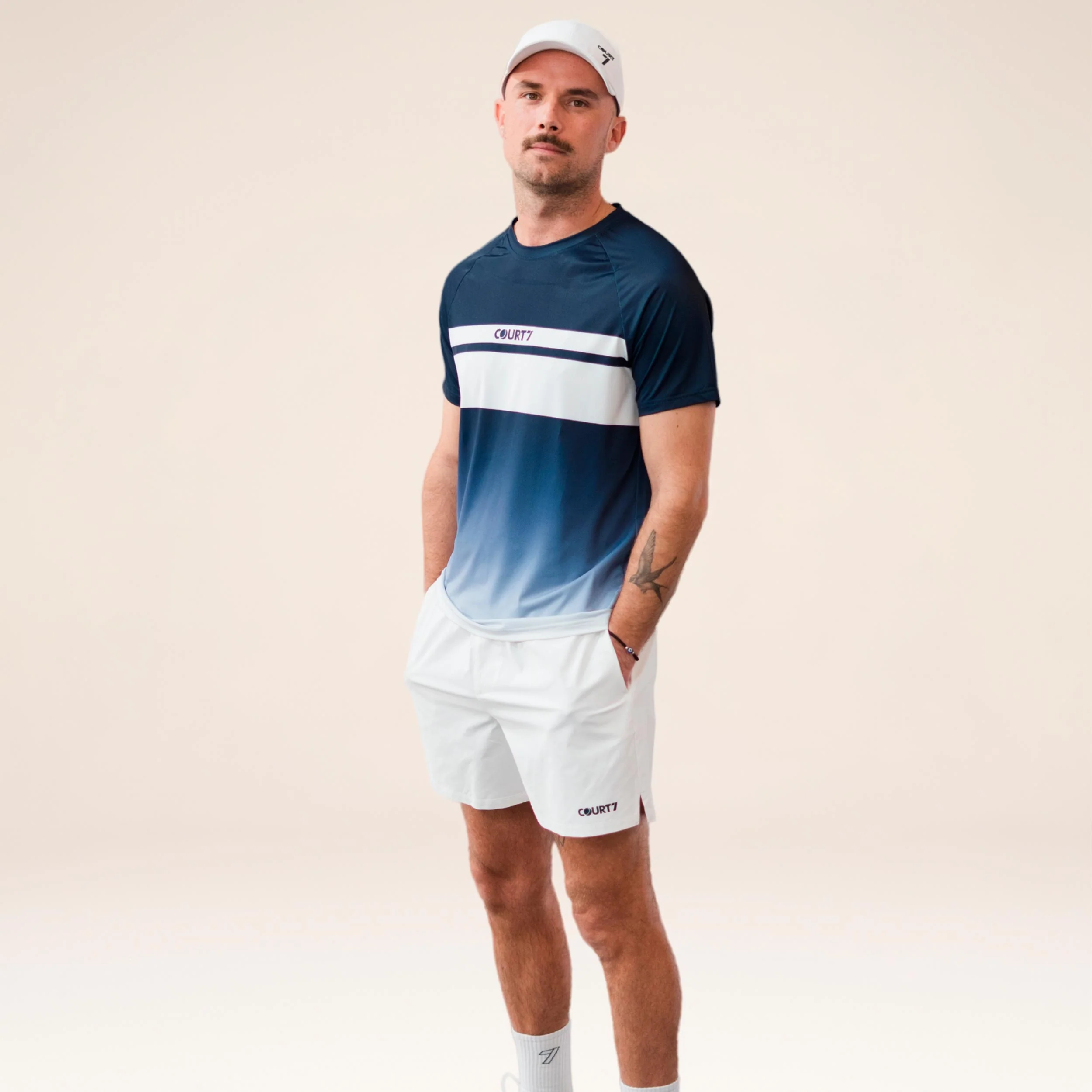 Performance Gradient Stripe T-shirt Herrar - blå - Image 3