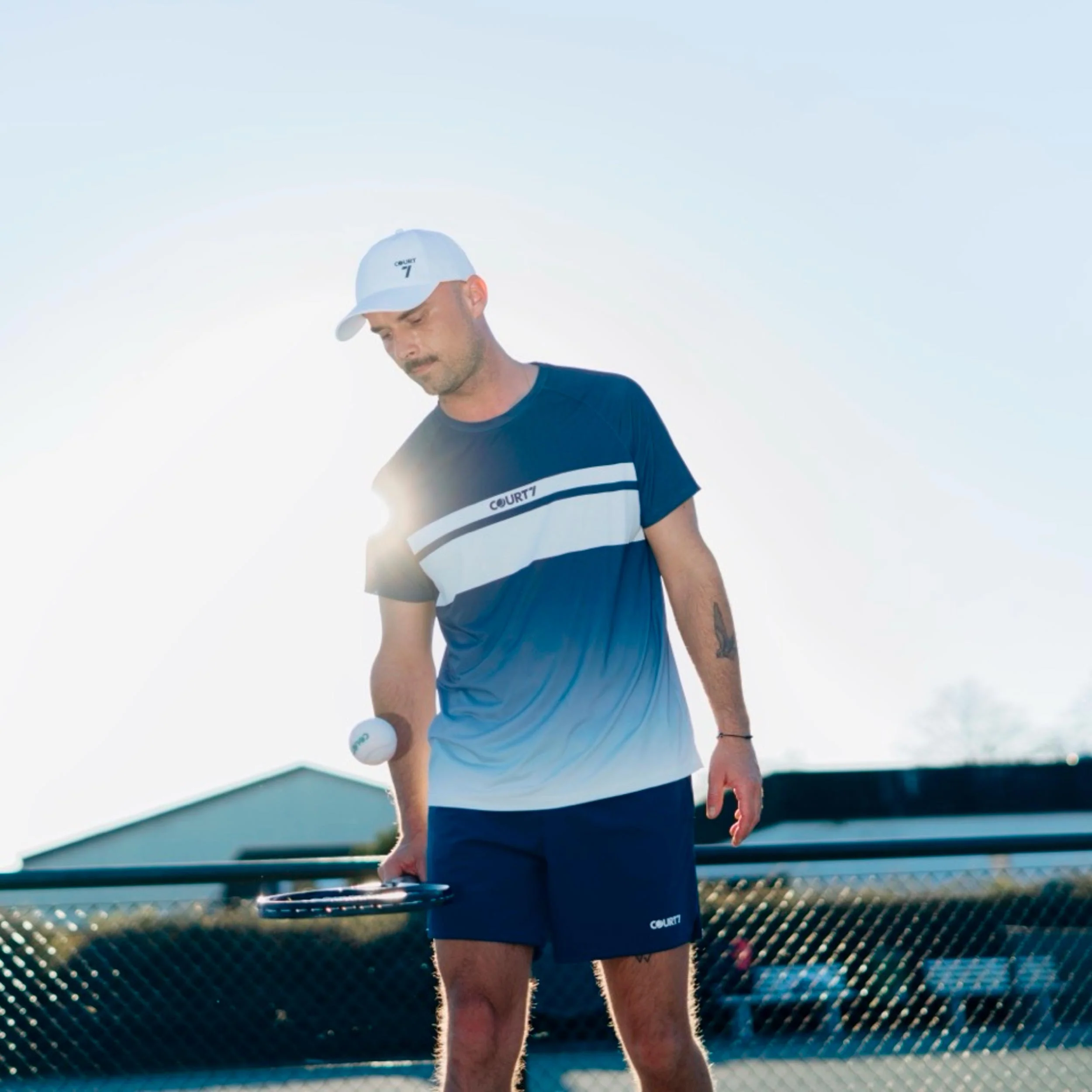 Performance Gradient Stripe T-shirt Herrar - blå - Image 4