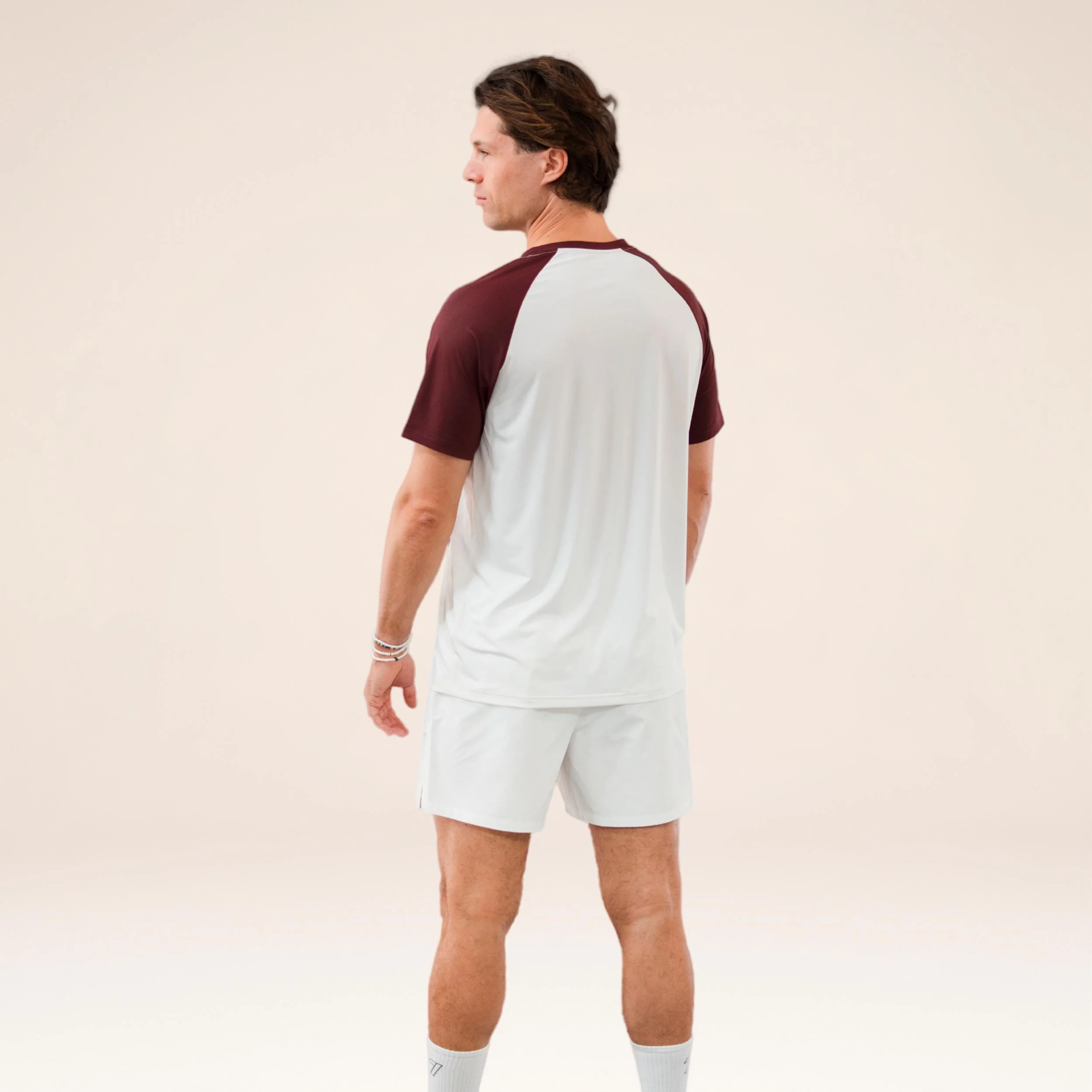 Performance Raglan Contrast T-shirt Herrar - offwhite, röd - Image 3