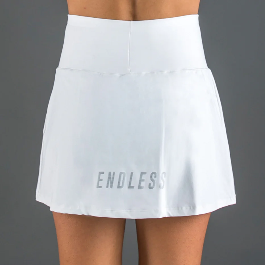 Minimal High Waist Kjol Damer-Vit,Silver - Image 4