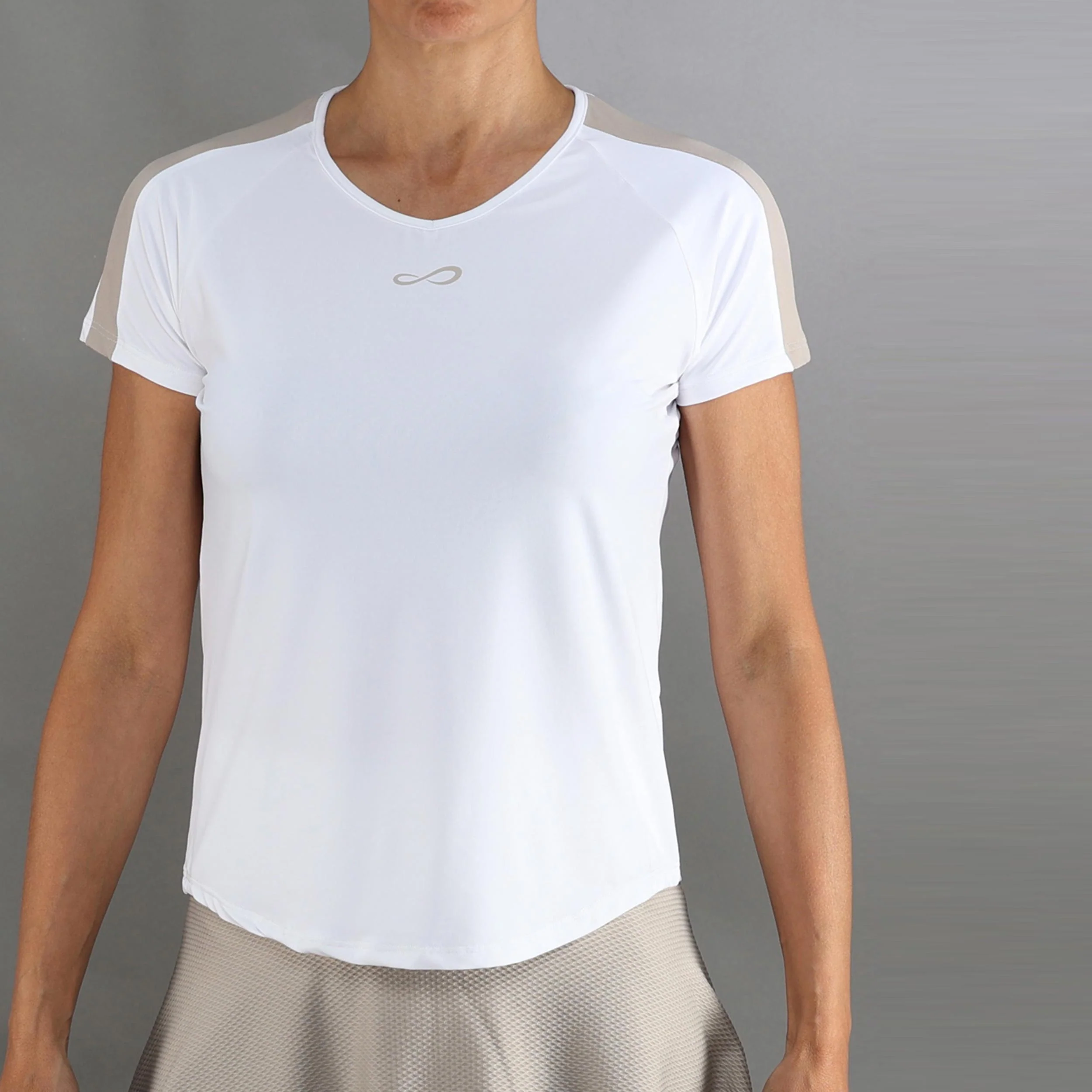 T-shirt Damer-vit, beige