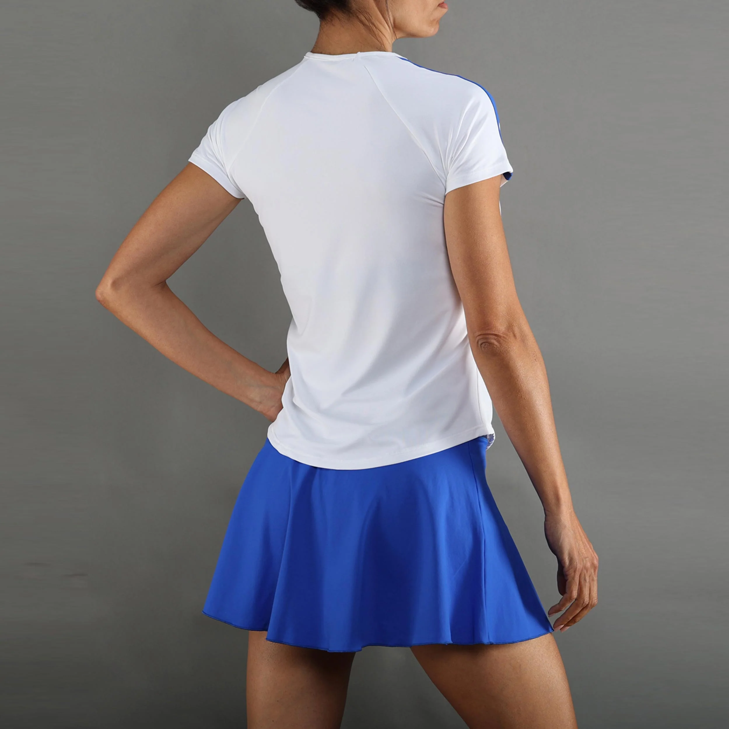 T-shirt Damer-vit, blå - Image 6