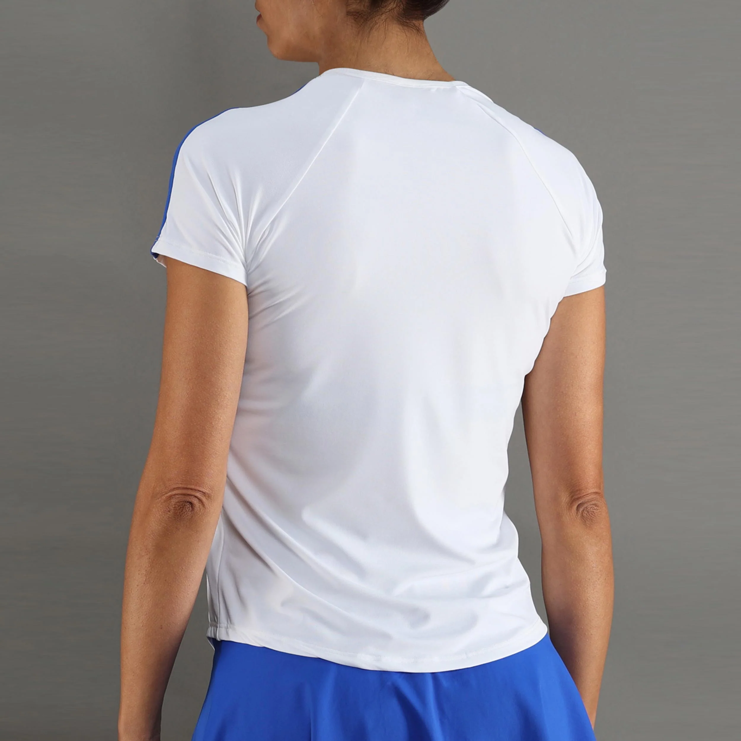 T-shirt Damer-vit, blå - Image 7