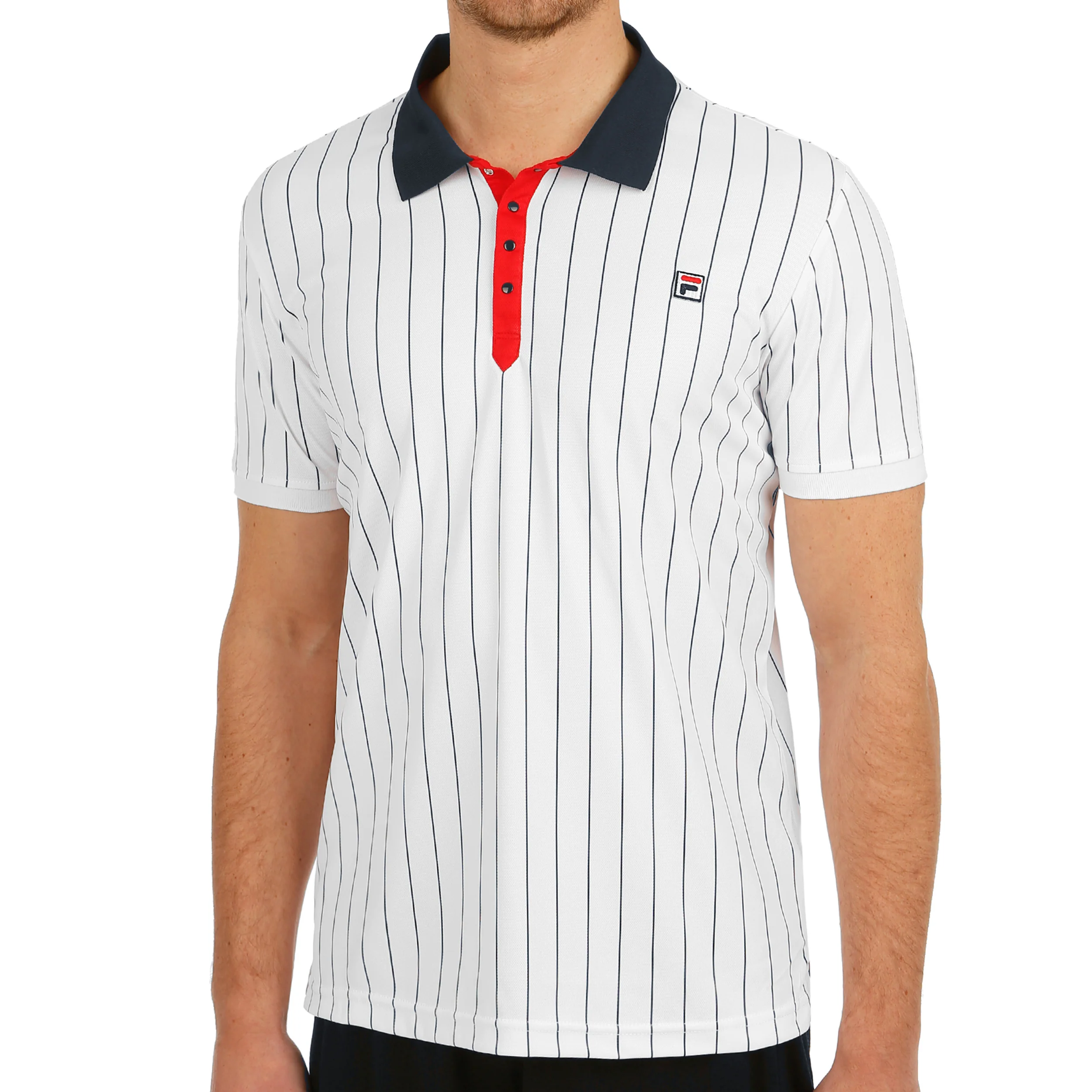 Stripes Polo Herrar-Vit,Mörkblå - Image 3