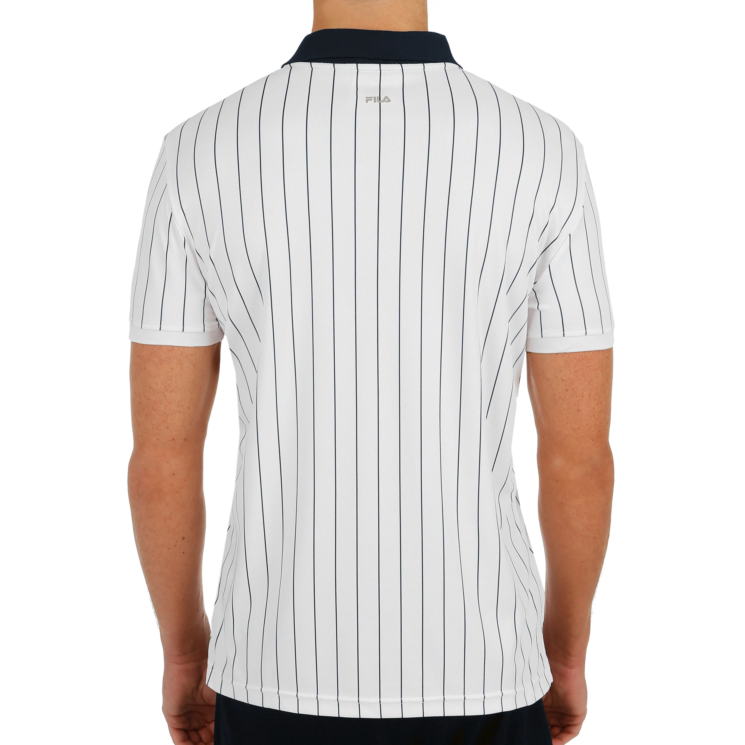 Stripes Polo Herrar-Vit,Mörkblå - Image 4