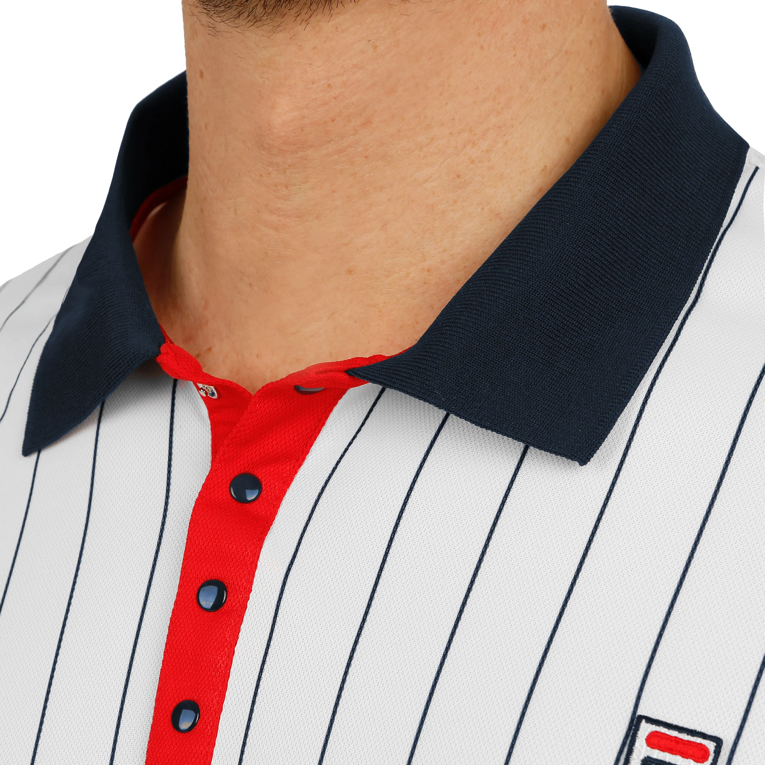 Stripes Polo Herrar-Vit,Mörkblå - Image 5