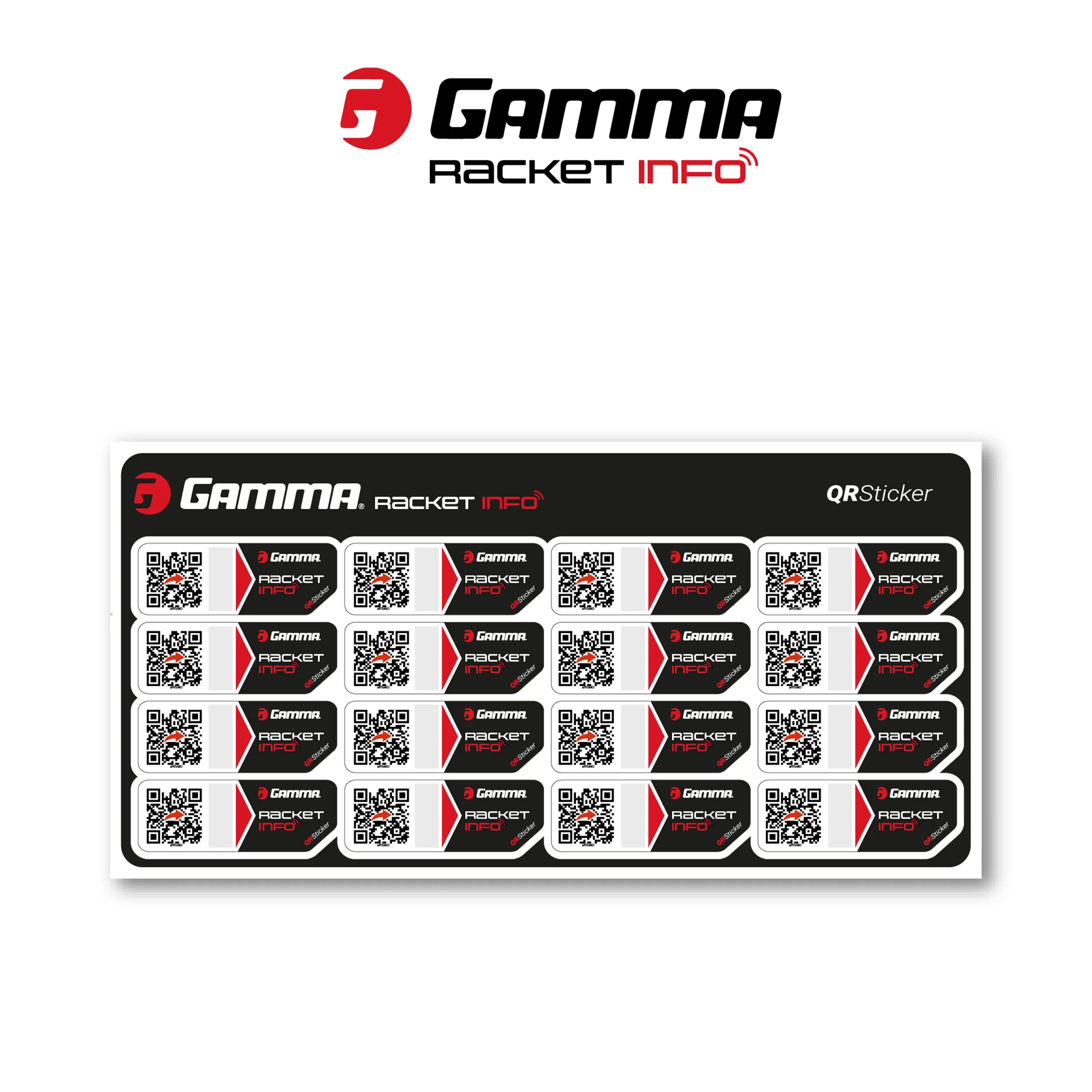 Gamma Racket Info Sträng klistermärke 16-pack