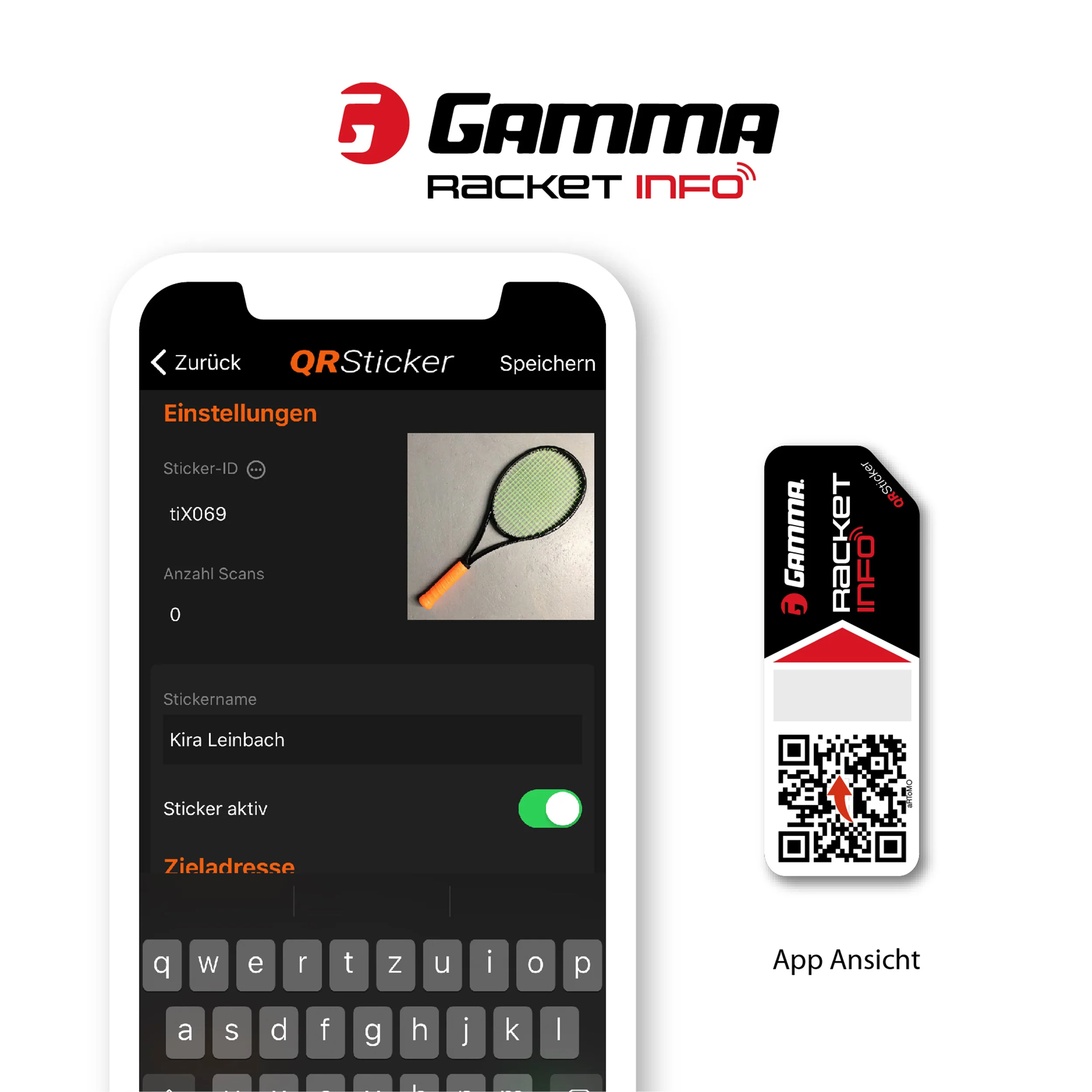 Gamma Racket Info Sträng klistermärke 16-pack - Image 3