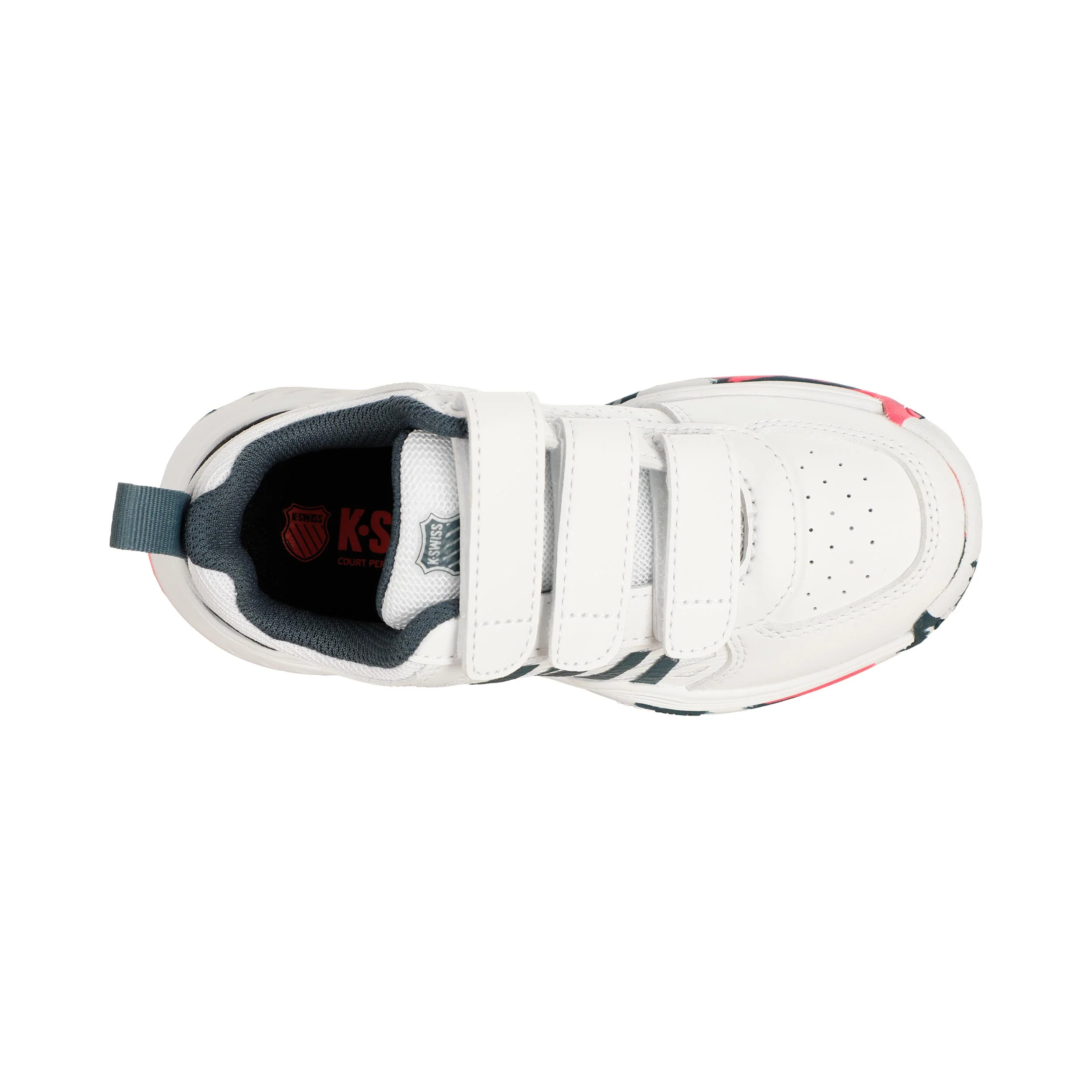 Court Express 2 Strap Allroundsko Barn-Vit,Petrol - Image 3