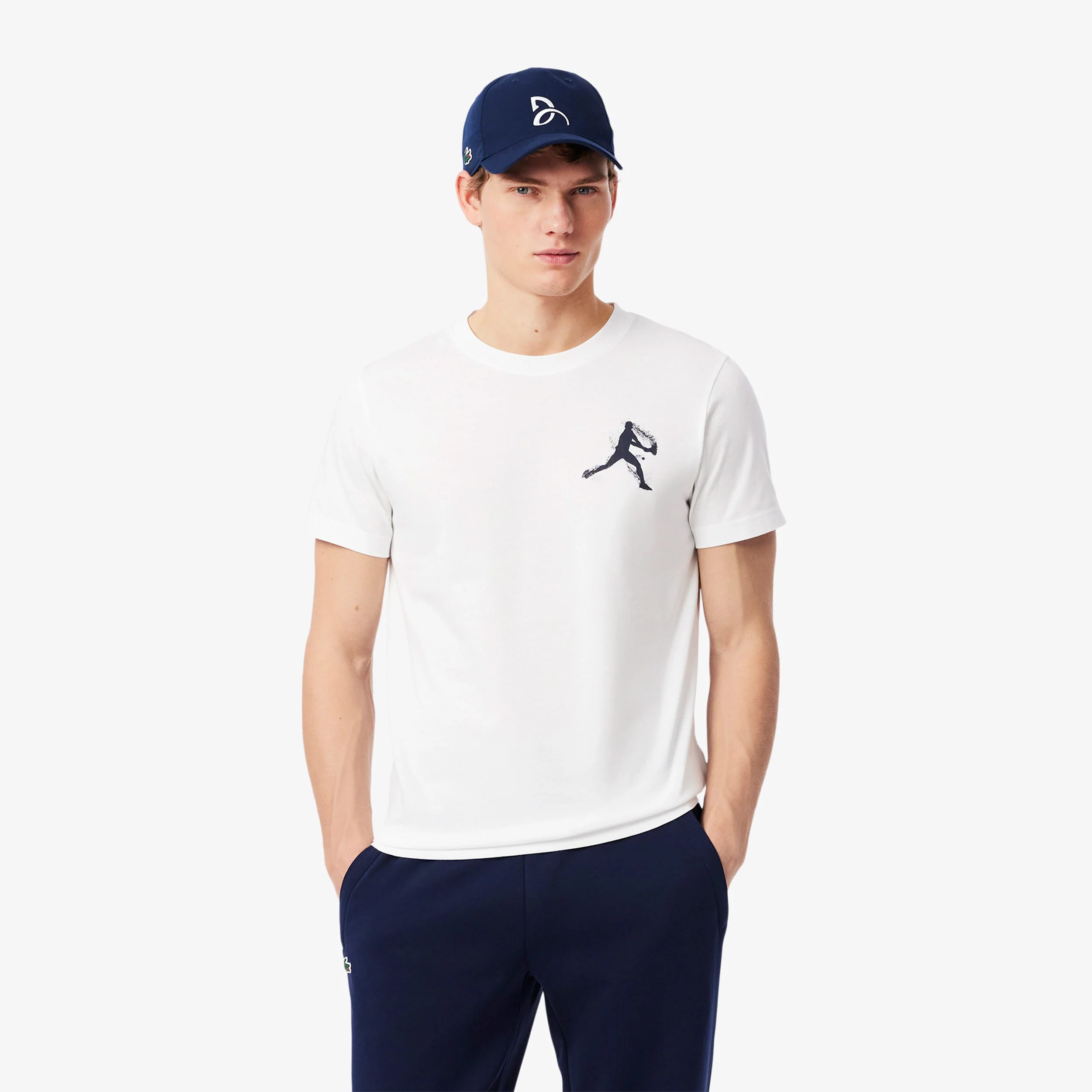 T-shirt & Cap Herrar - vit, mörkblå