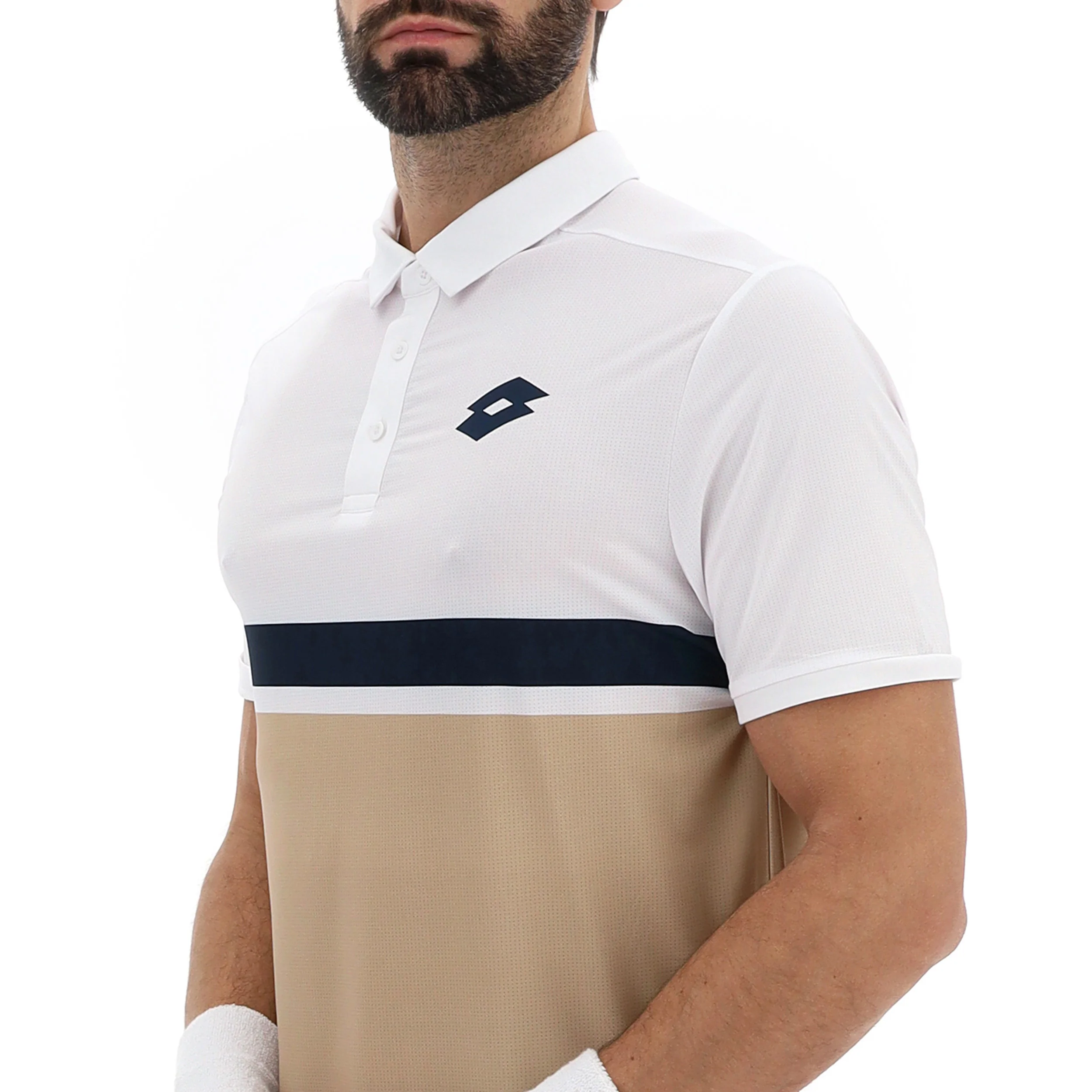 Tech V Polo Herrar-Beige - Image 3