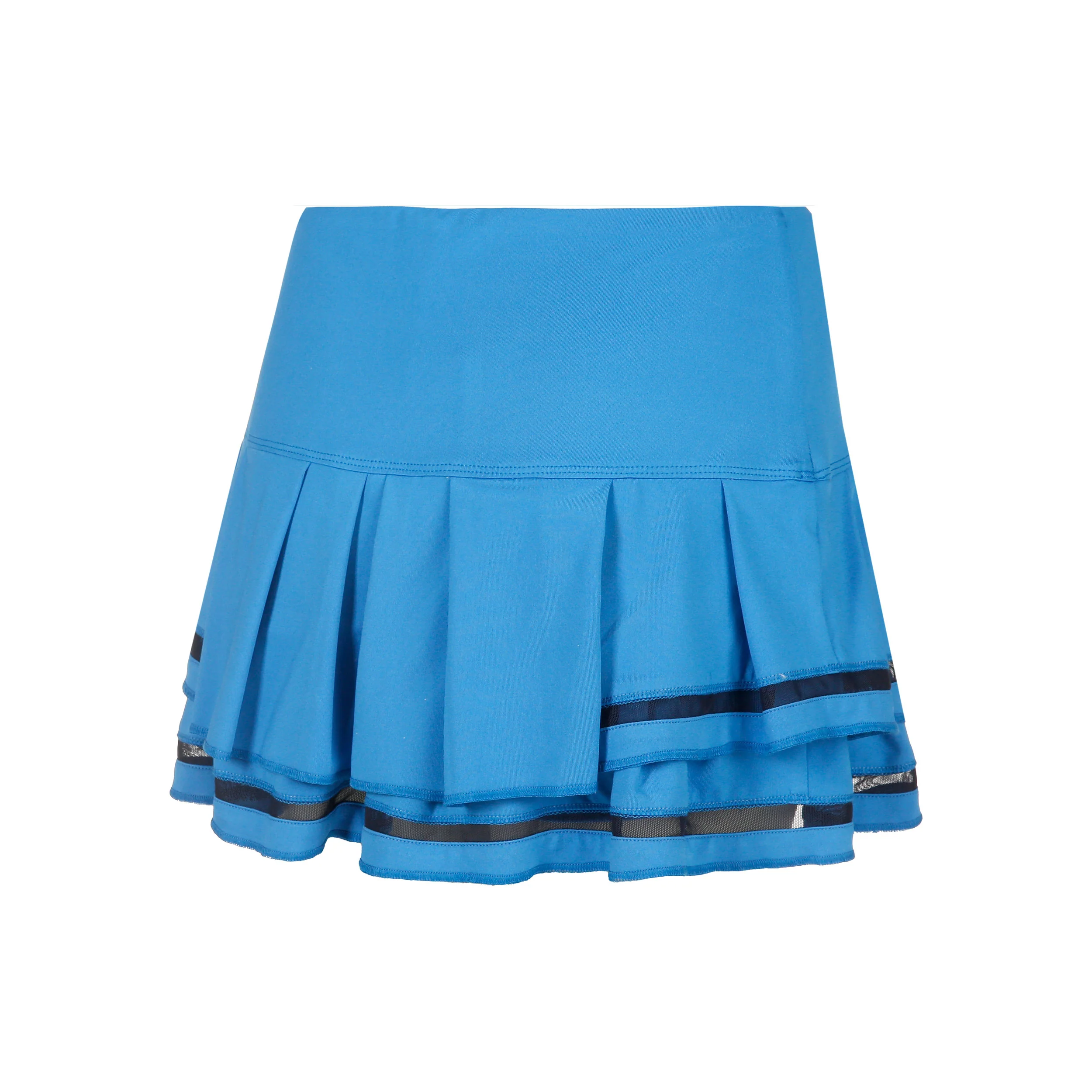 Long Pleat Tier Kjol Damer-Blå,Svart - Image 2
