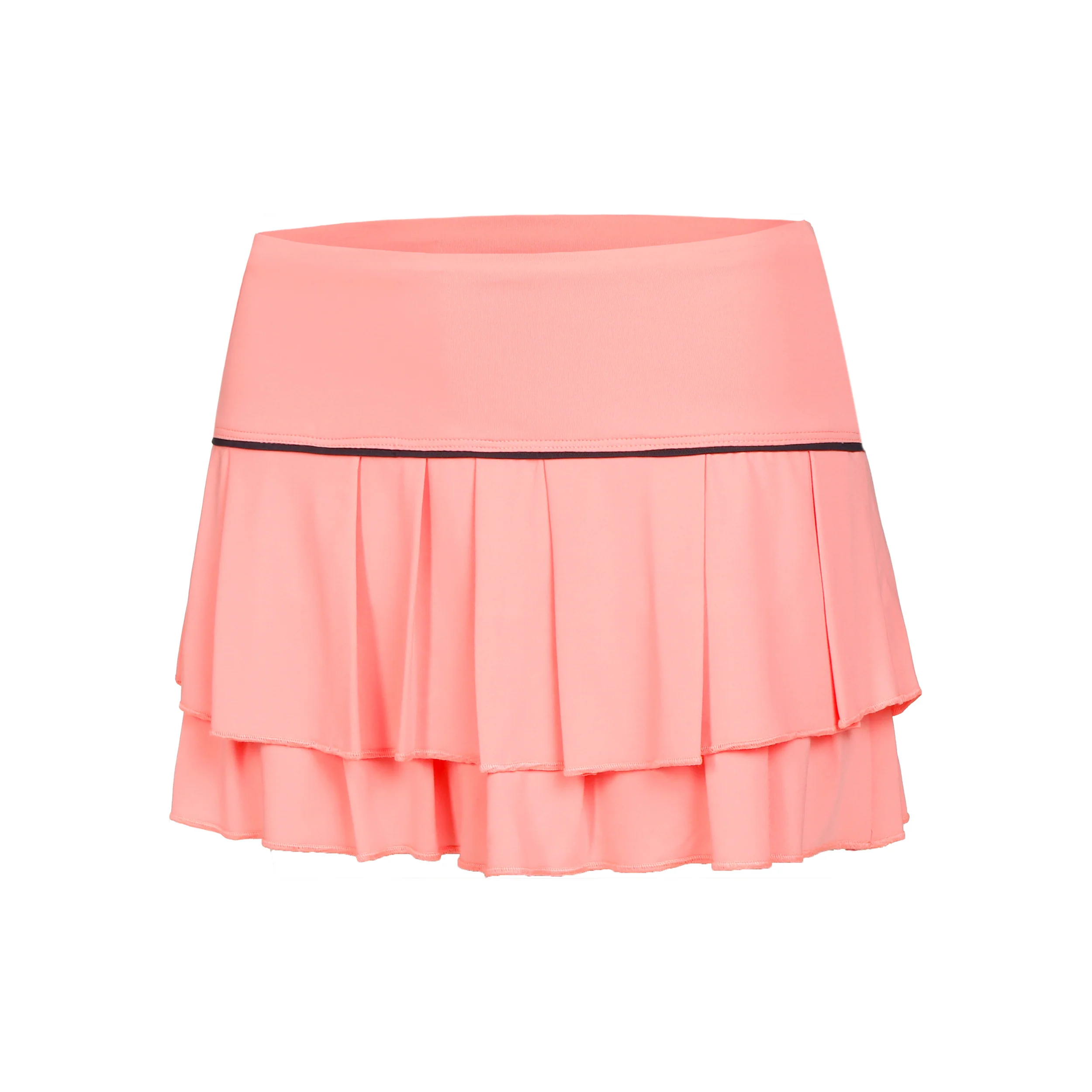 Pleat Tier With Piping Kjol Damer-Apricot,Svart