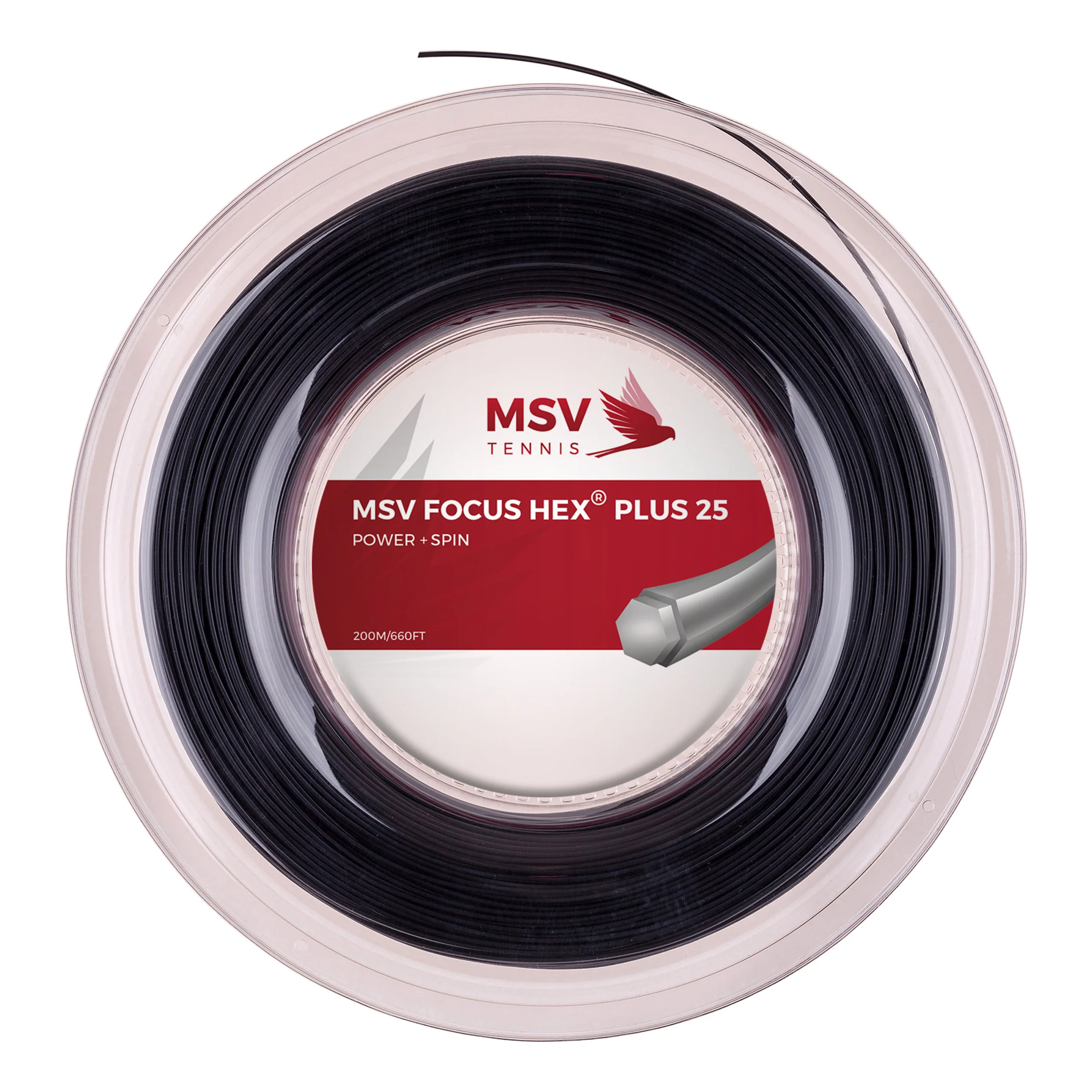 Focus-HEX Plus 25 Strängrulle 200m-Svart