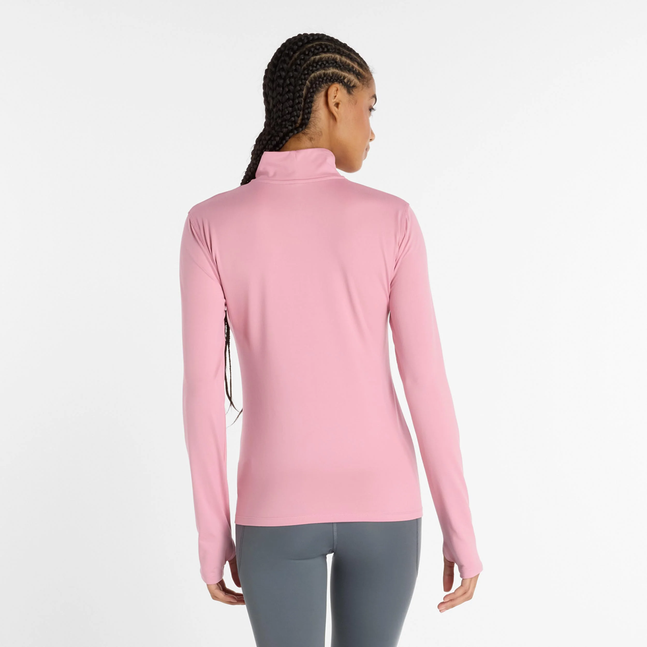 Essentials Space Dye Quarter Zip Långärmat Damer-pink - Image 3