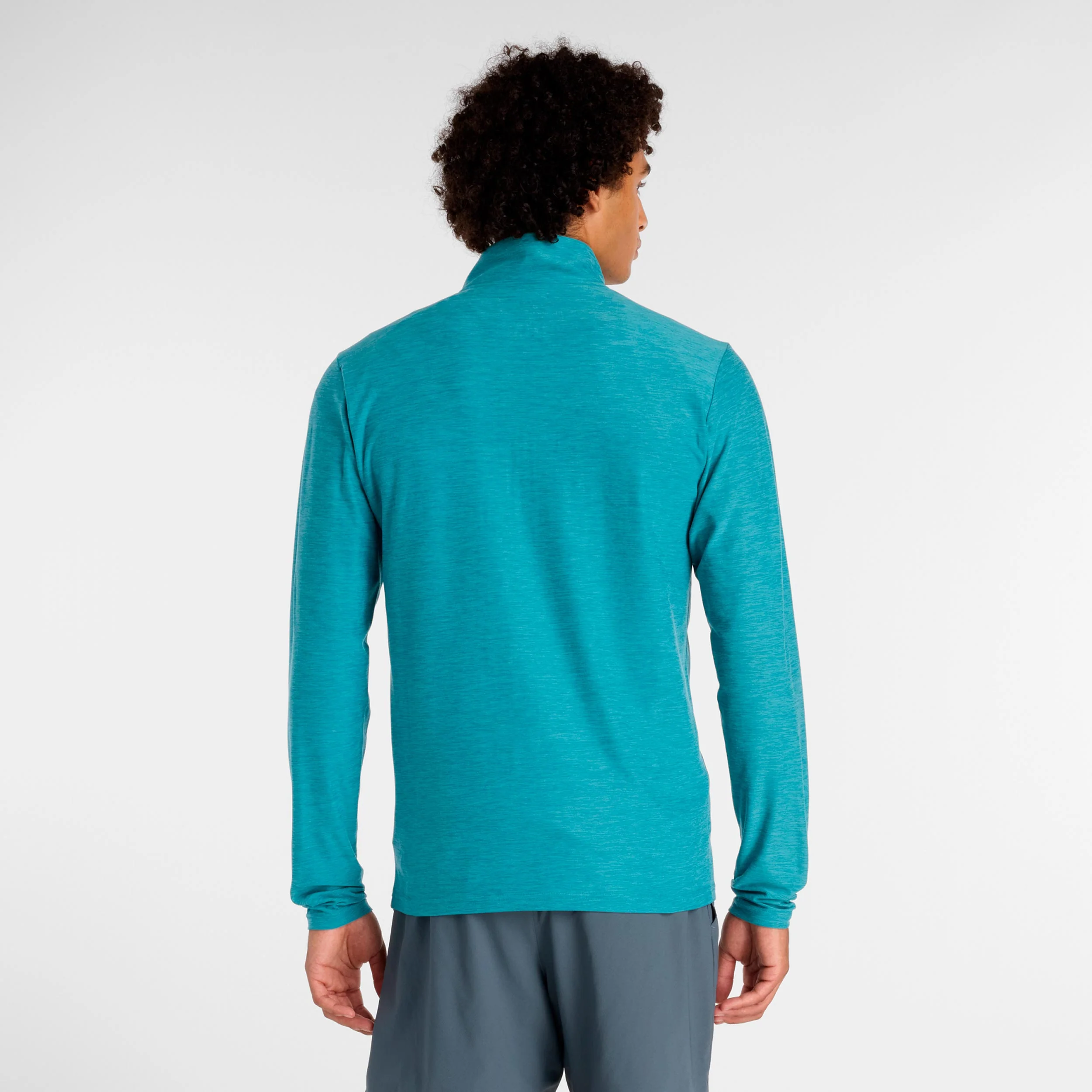 Space Dye 1/4 Zip Långärmat Herrar - turkos - Image 2
