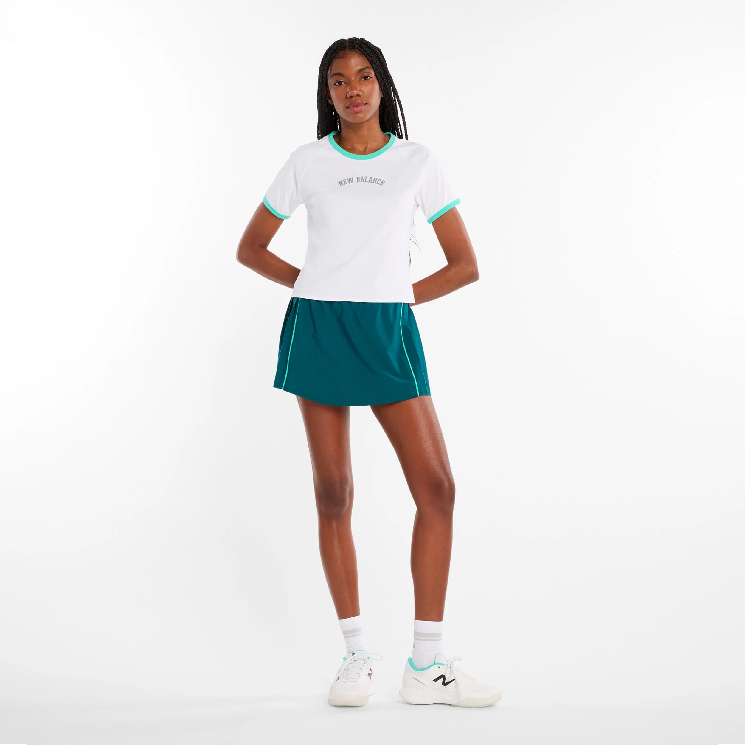 Tennis Practice T-shirt Damer-vit, grön - Image 7