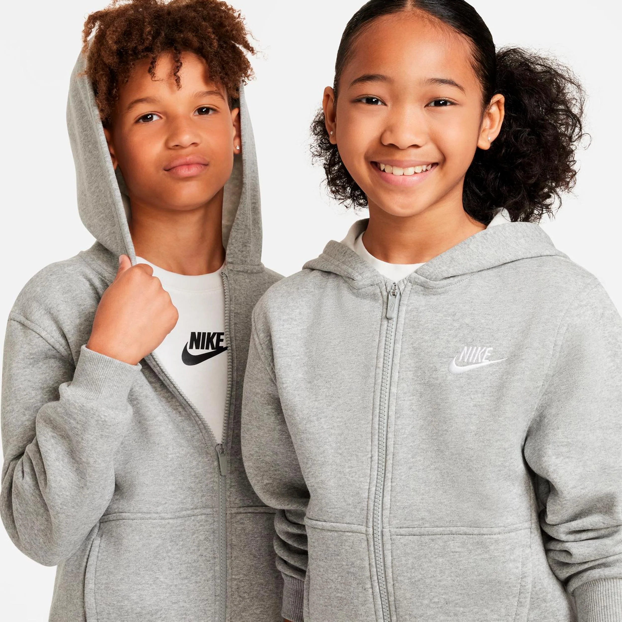 Club Fleece Full-Zip Sweat-jacka Barn - grå - Image 4