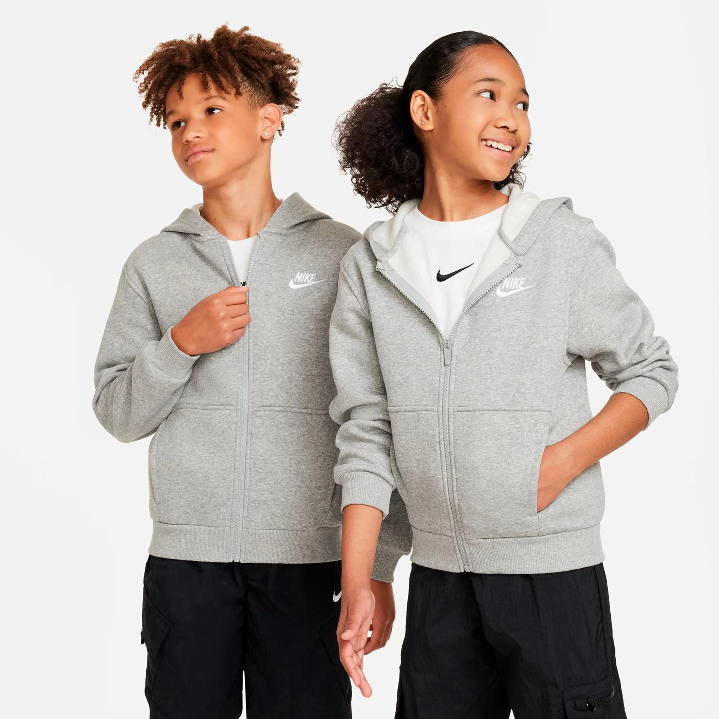 Club Fleece Full-Zip Sweat-jacka Barn - grå - Image 5
