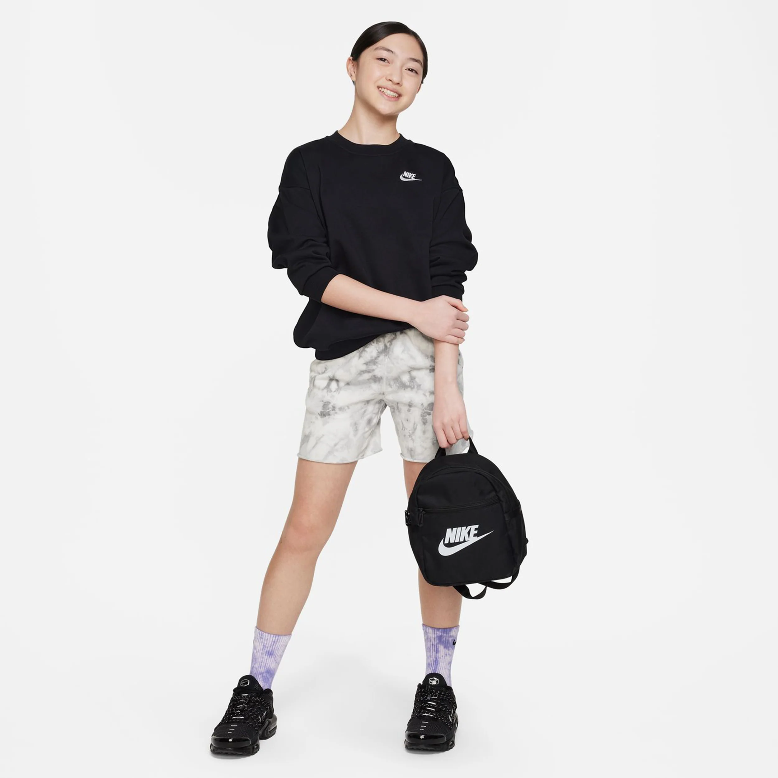 Club Fleece Oversized Crew Tröja Flickor-Svart - Image 7