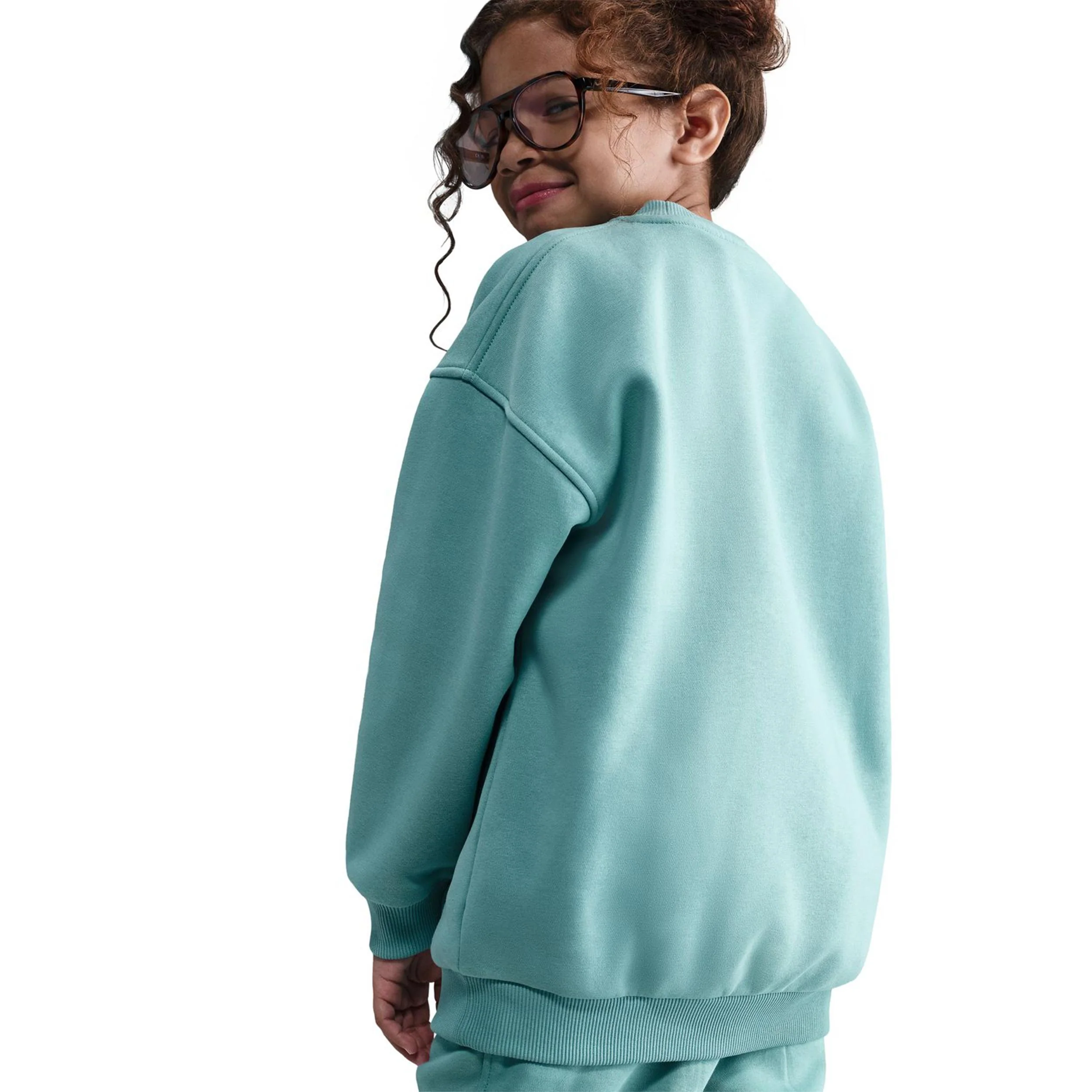 Club Fleece Oversized Crew Tröja Flickor-Visdom - Image 5