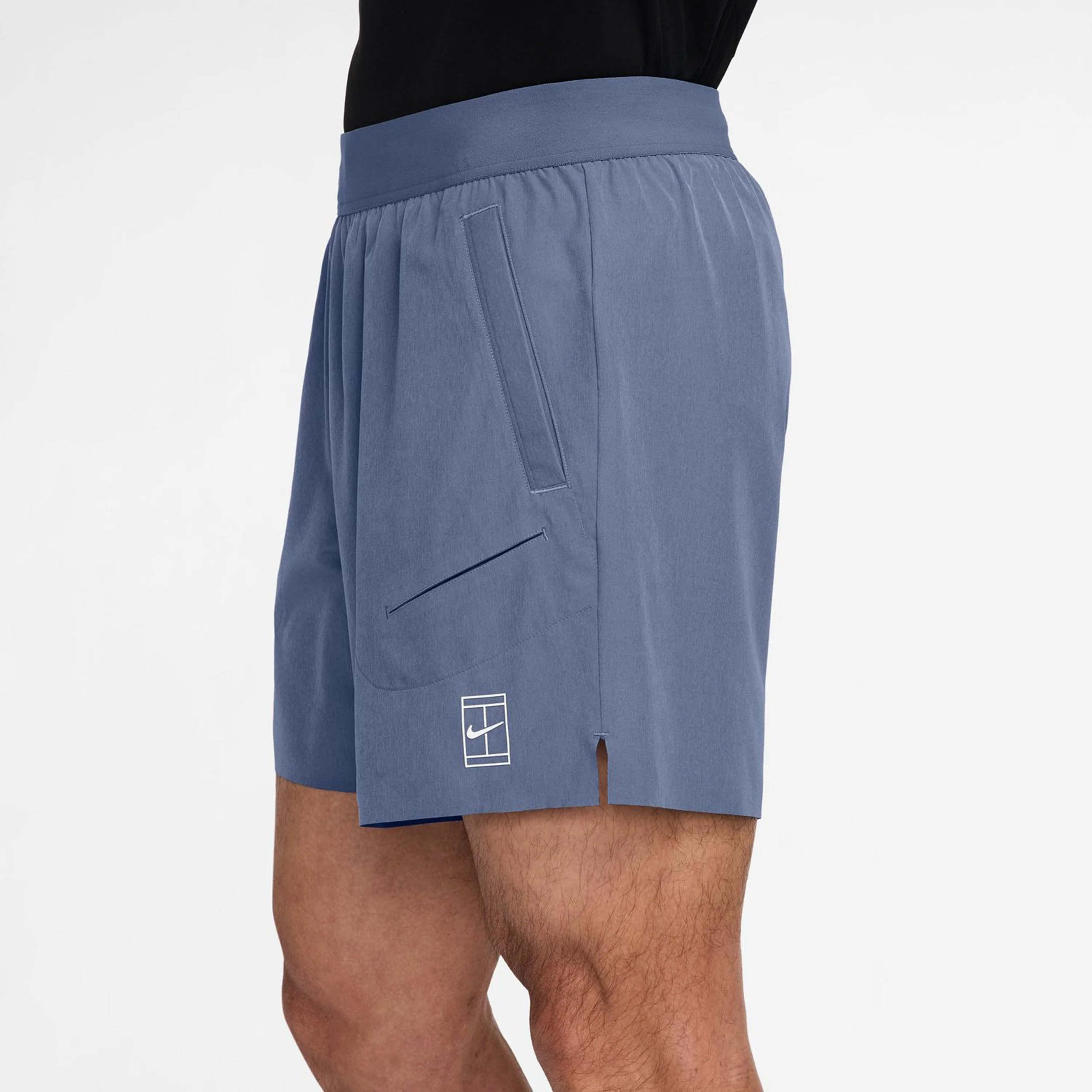 Court Dri-Fit Advantage 6in Shorts Herrar-Blågrå,Vit - Image 3