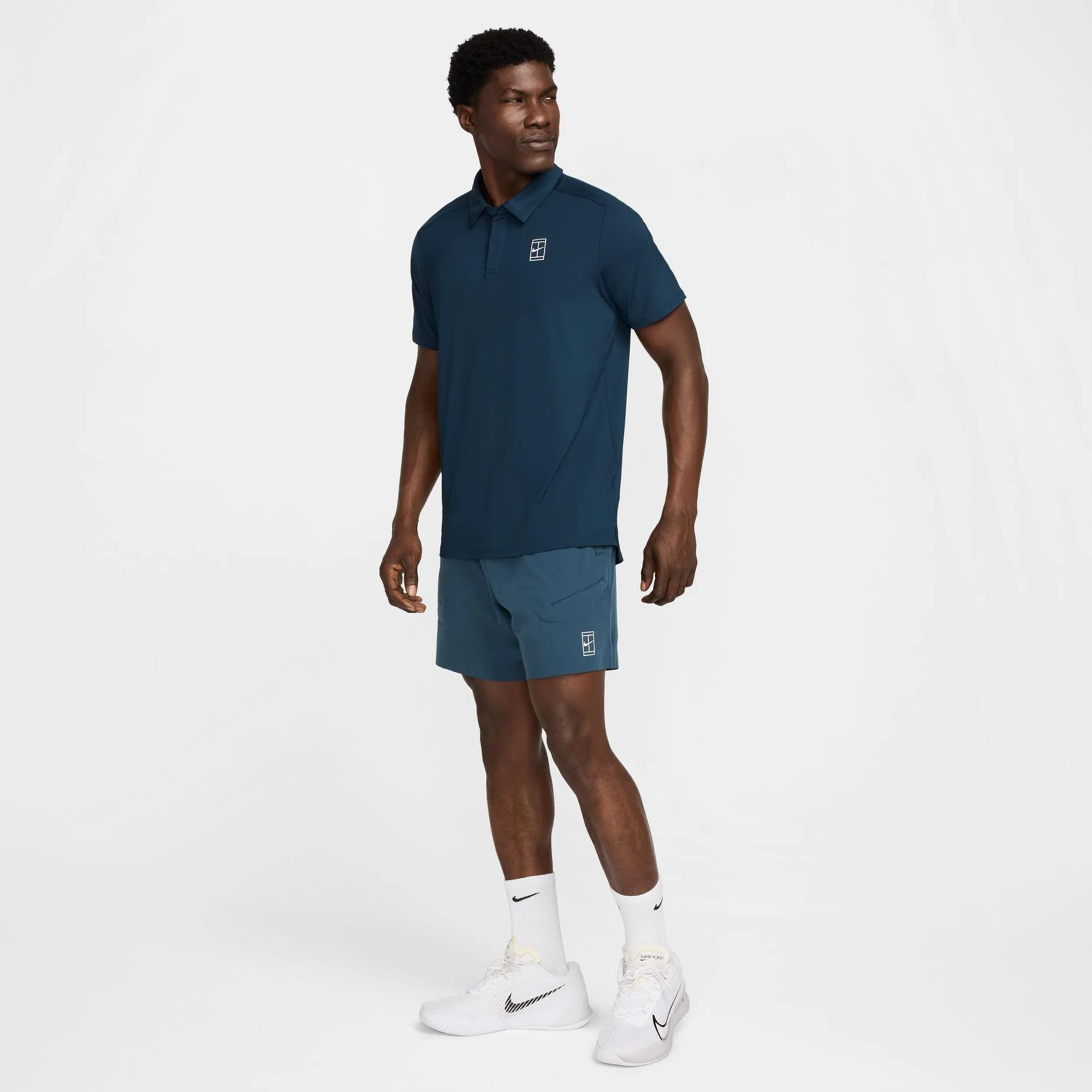 Court Dri-Fit Advantage 6in Shorts Herrar-Mörkblå,Vit - Image 10