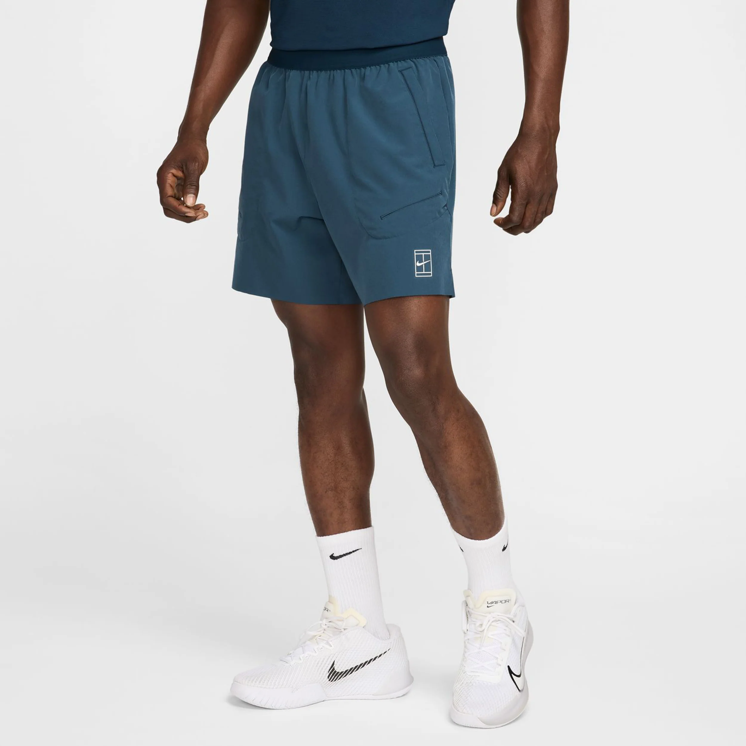 Court Dri-Fit Advantage 6in Shorts Herrar-Mörkblå,Vit - Image 5