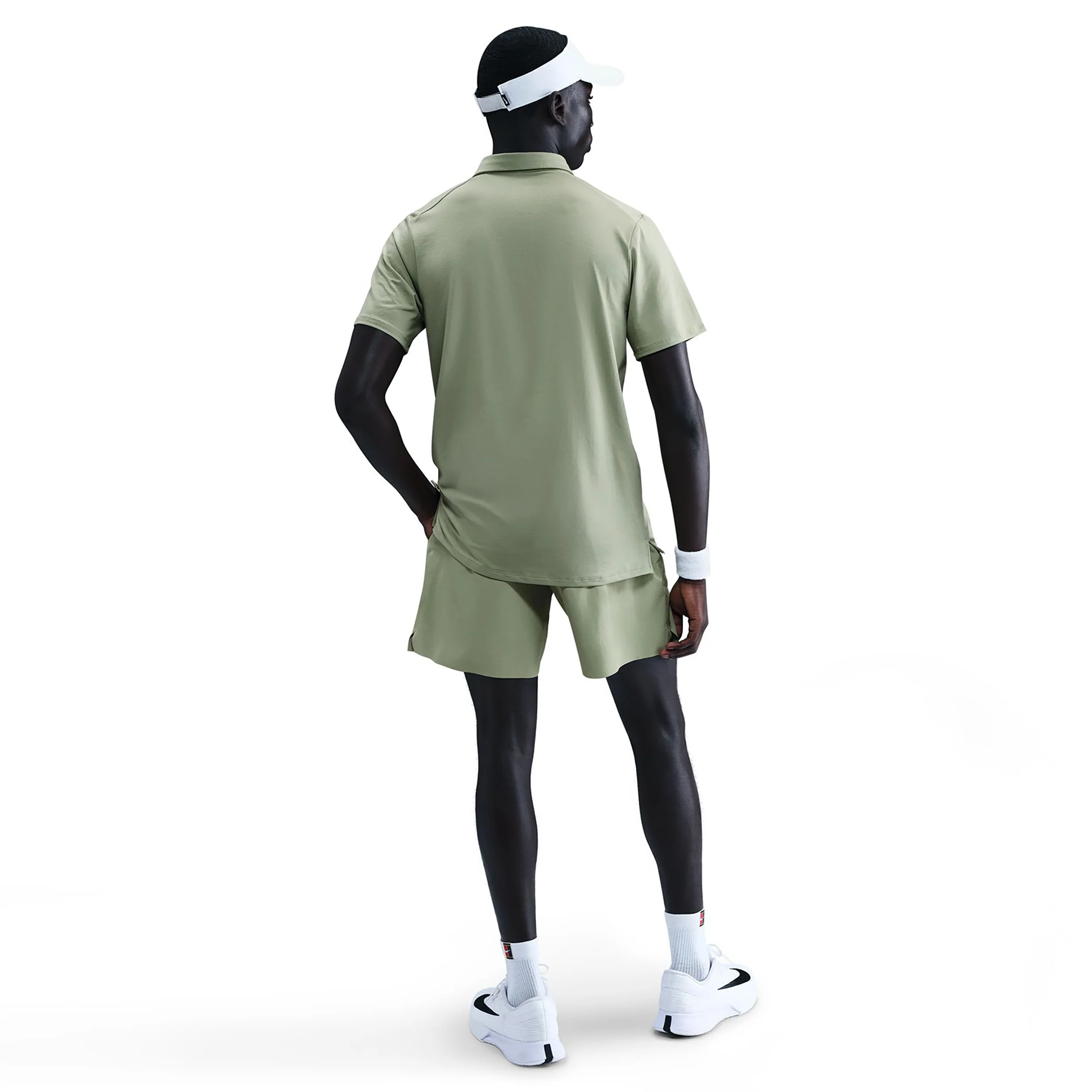 Court Dri-FIT Advantage 6in Shorts Herrar - oliv, vit - Image 2