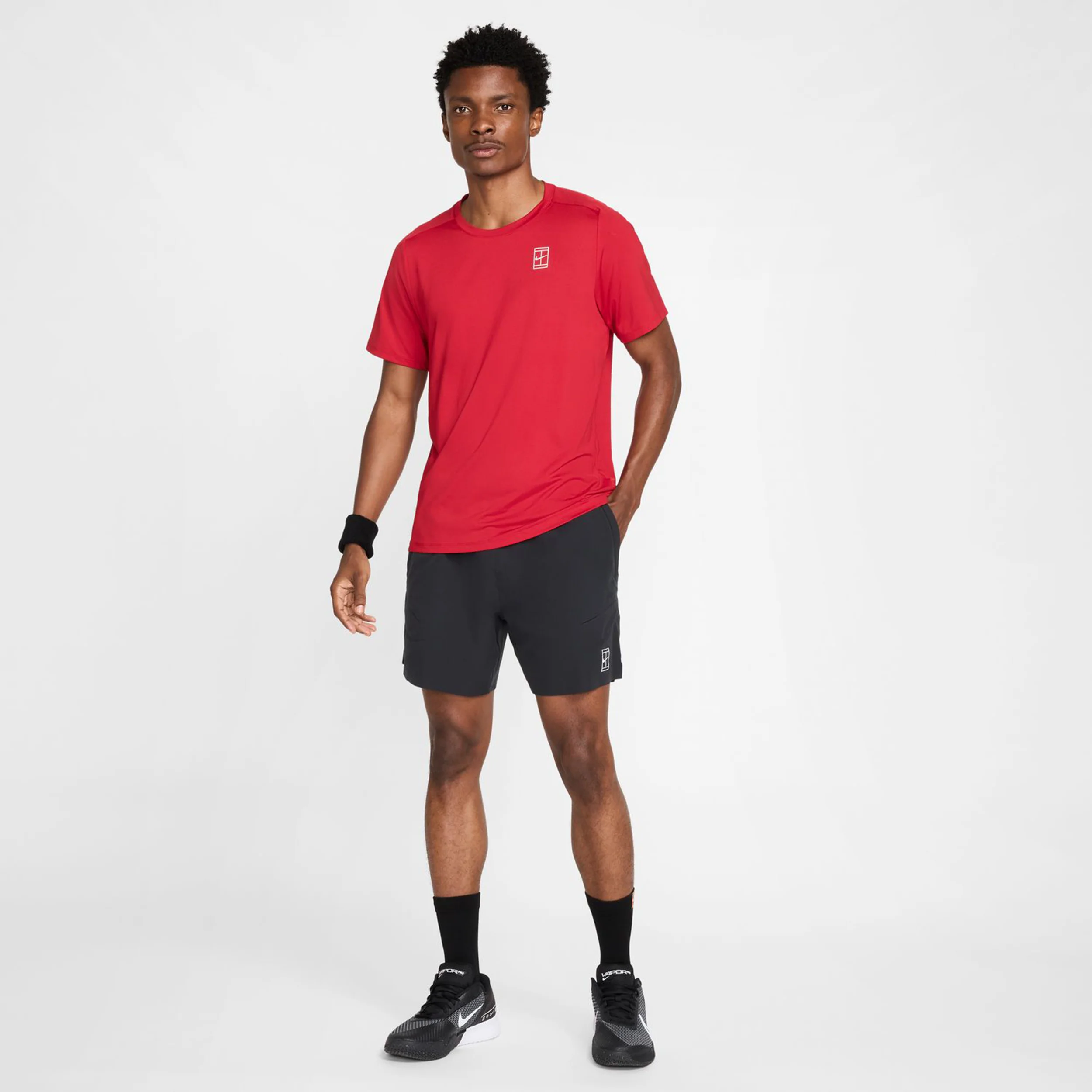 Court Dri-Fit Advantage 6in Shorts Herrar-Svart,Vit - Image 10